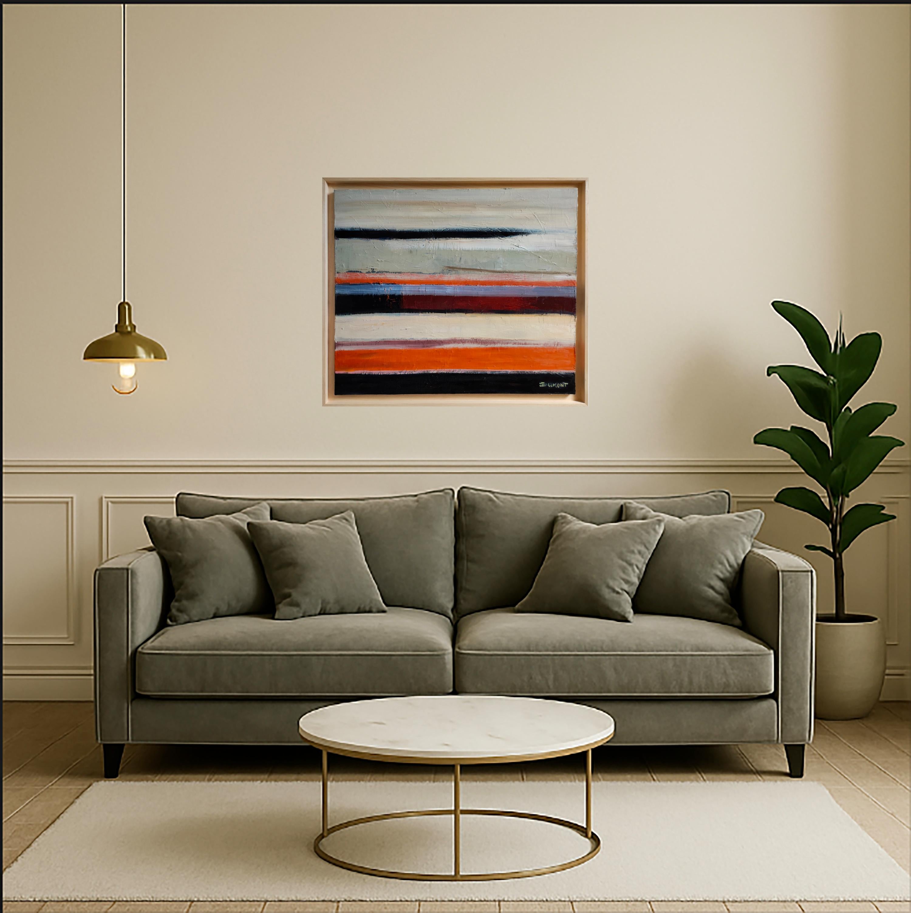 Strates de rivage — Abstract Minimalism, Oil Painting, Seaside, Contemporary art For Sale 4