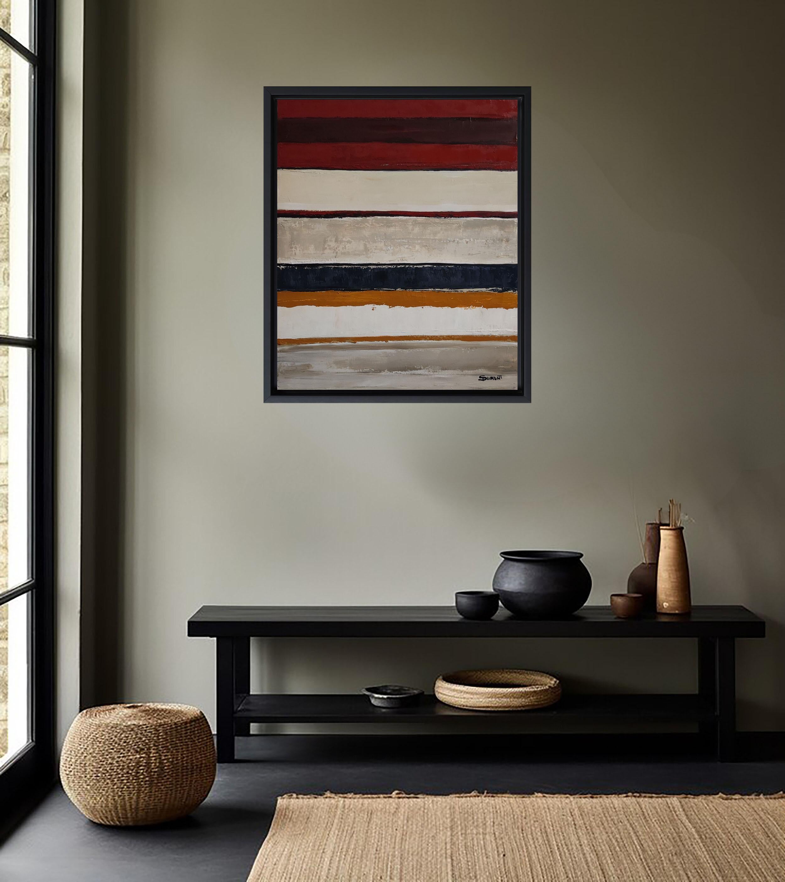 Strates Harmoniques, Astratto, Minimalismo, Olio, Paesaggio, Arte contemporanea - Painting di SOPHIE DUMONT