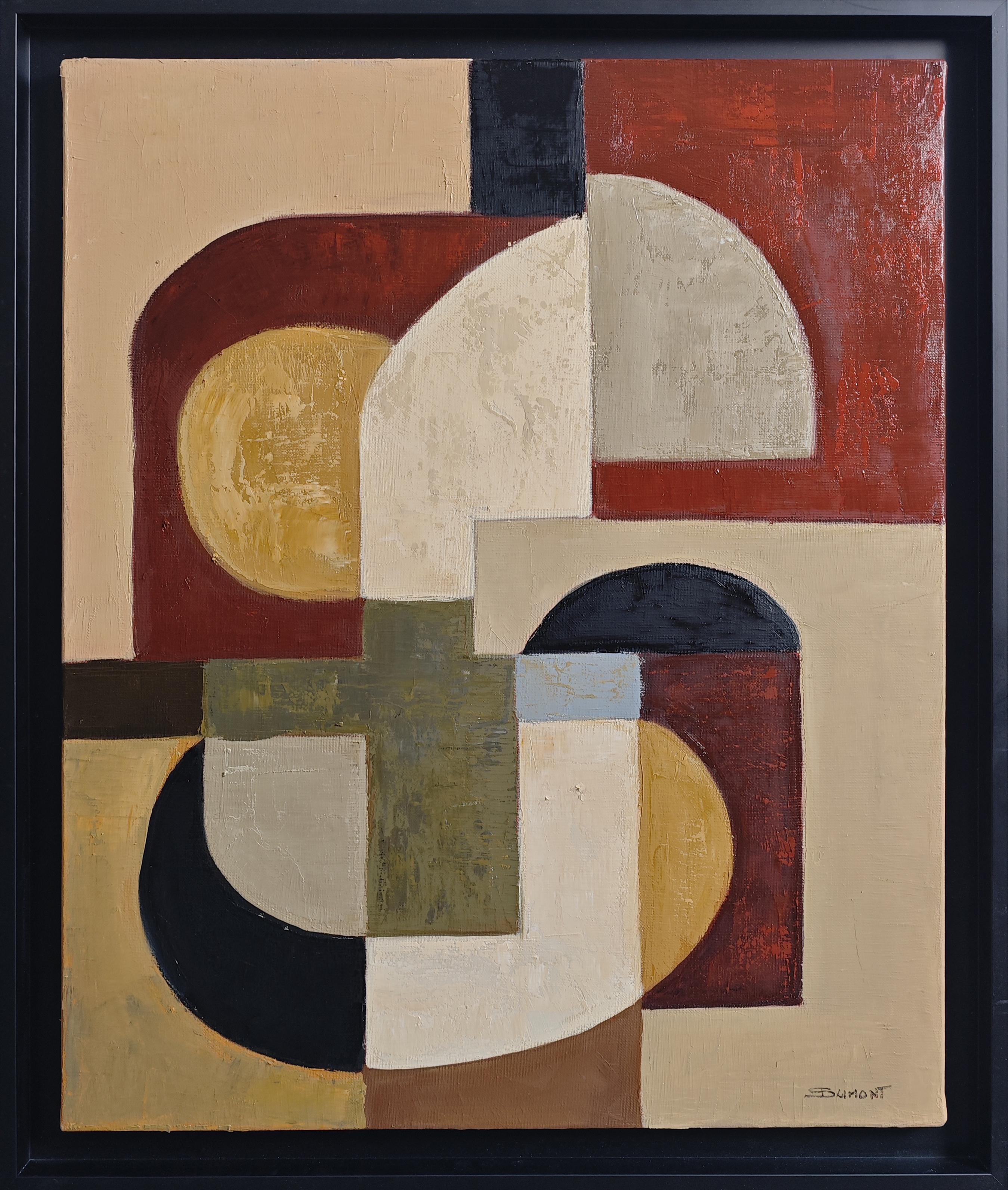 Structure - Modern Abstract painting, Geometric, Original Oil on Canvas