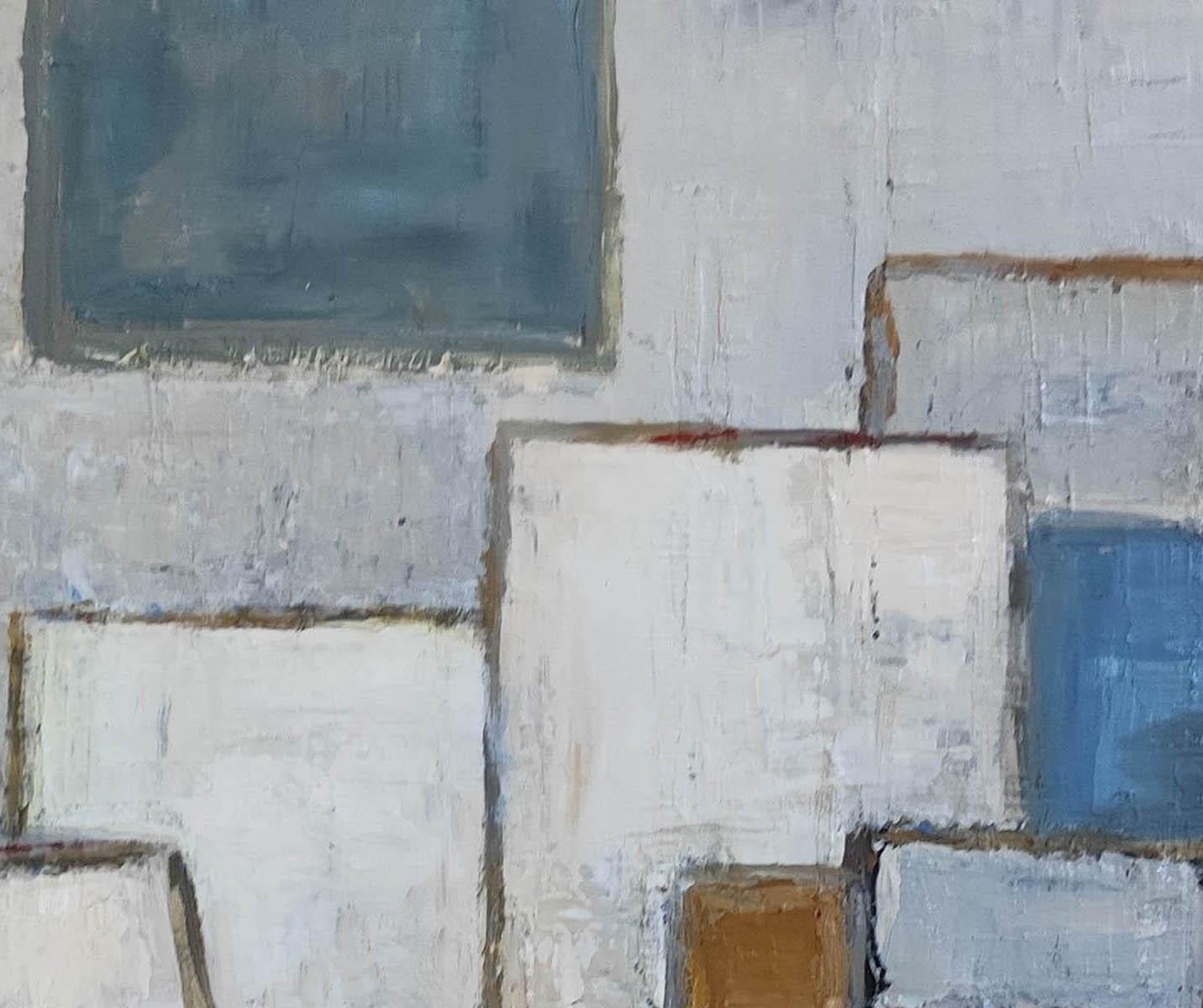 studio 11, abstract; expressionism, geometric, texture, oil on linen canvas For Sale 1