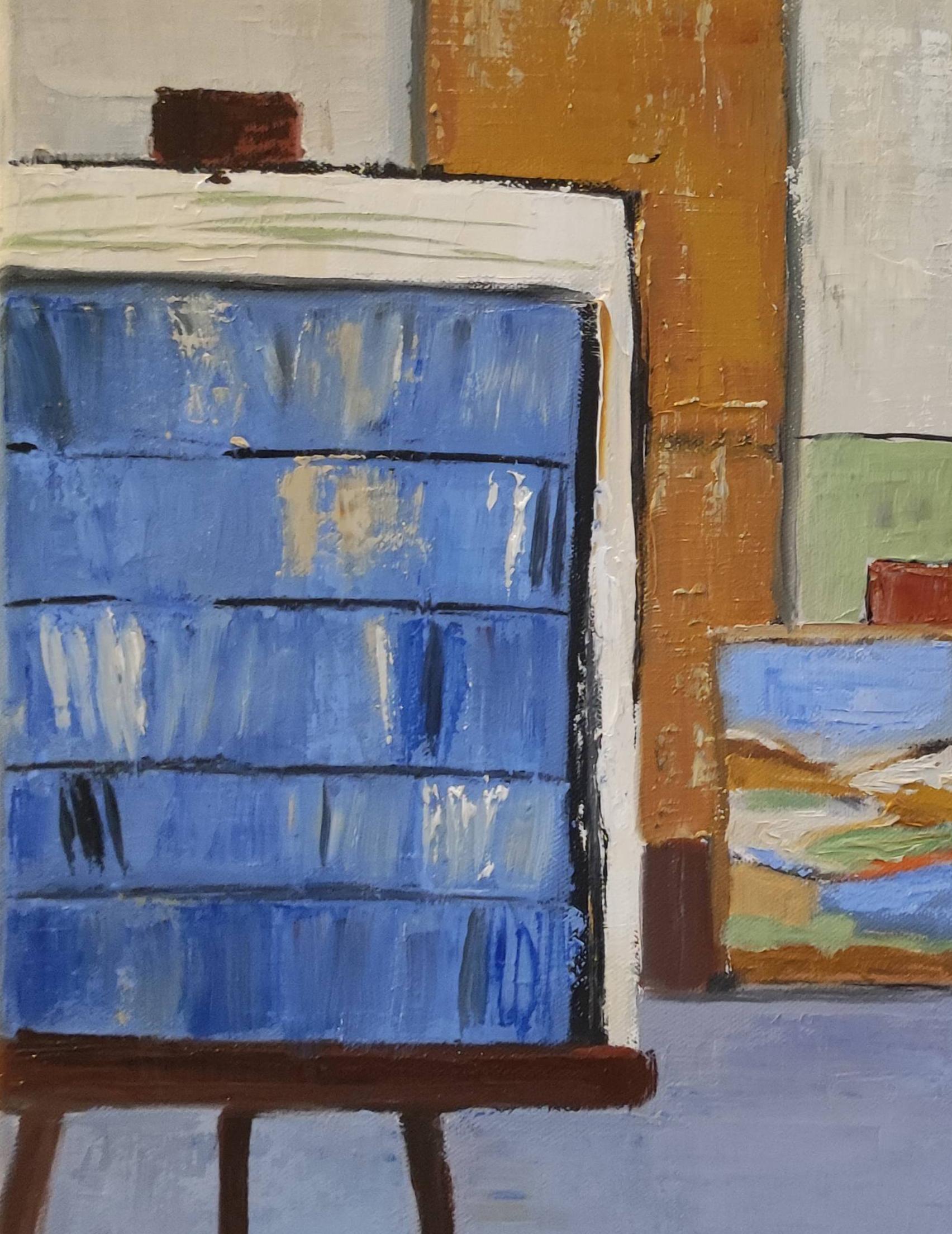 studio 13, astratto blu, olio su tela, contemporeaneo, espressionismo, arte francese 3