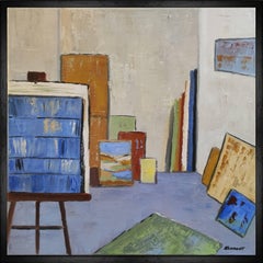 studio 13, astratto blu, olio su tela, contemporeaneo, espressionismo, arte francese