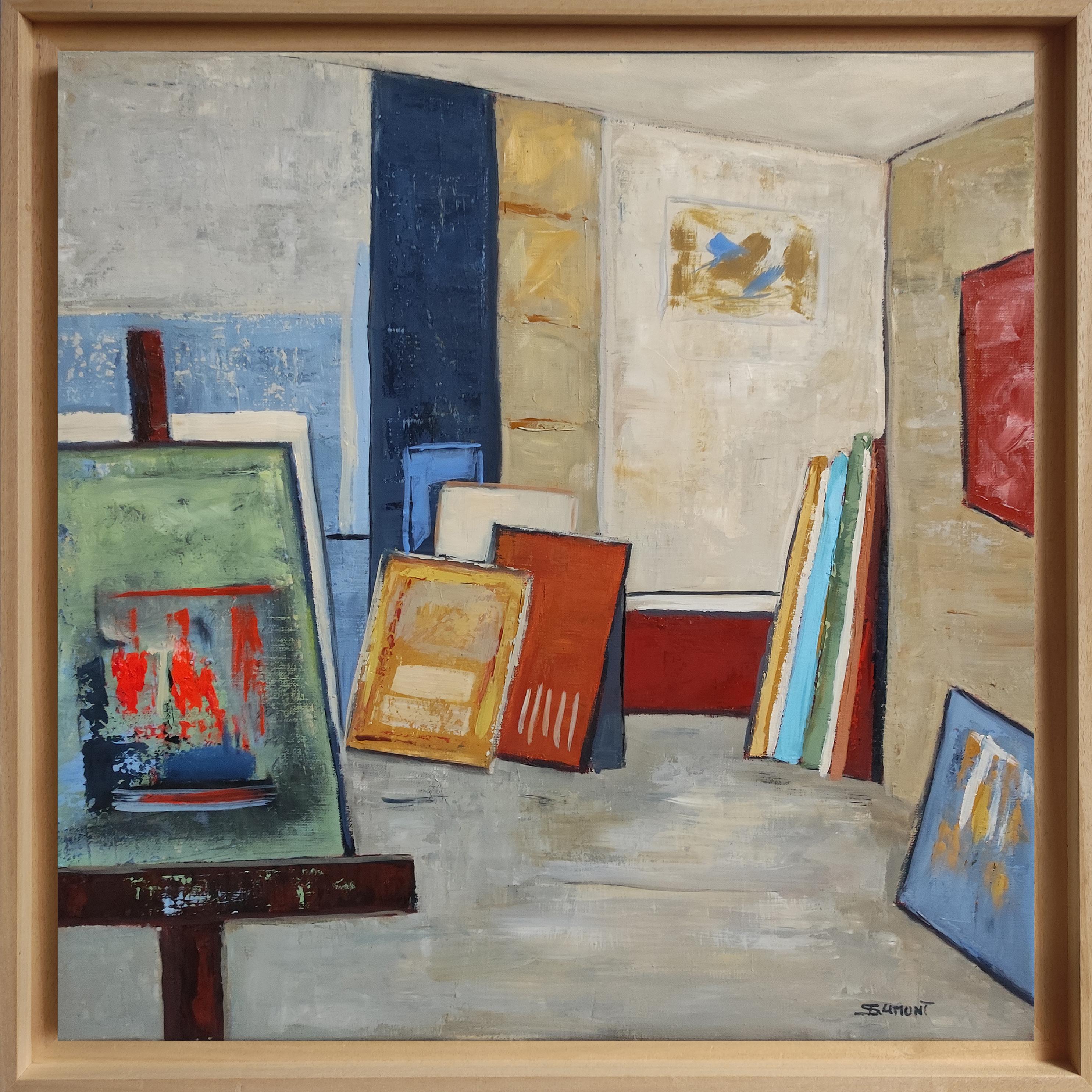 Studio 18, Astratto, Olio su tela, cContemporaneo, Espressionismo, Arte francese - Painting di SOPHIE DUMONT