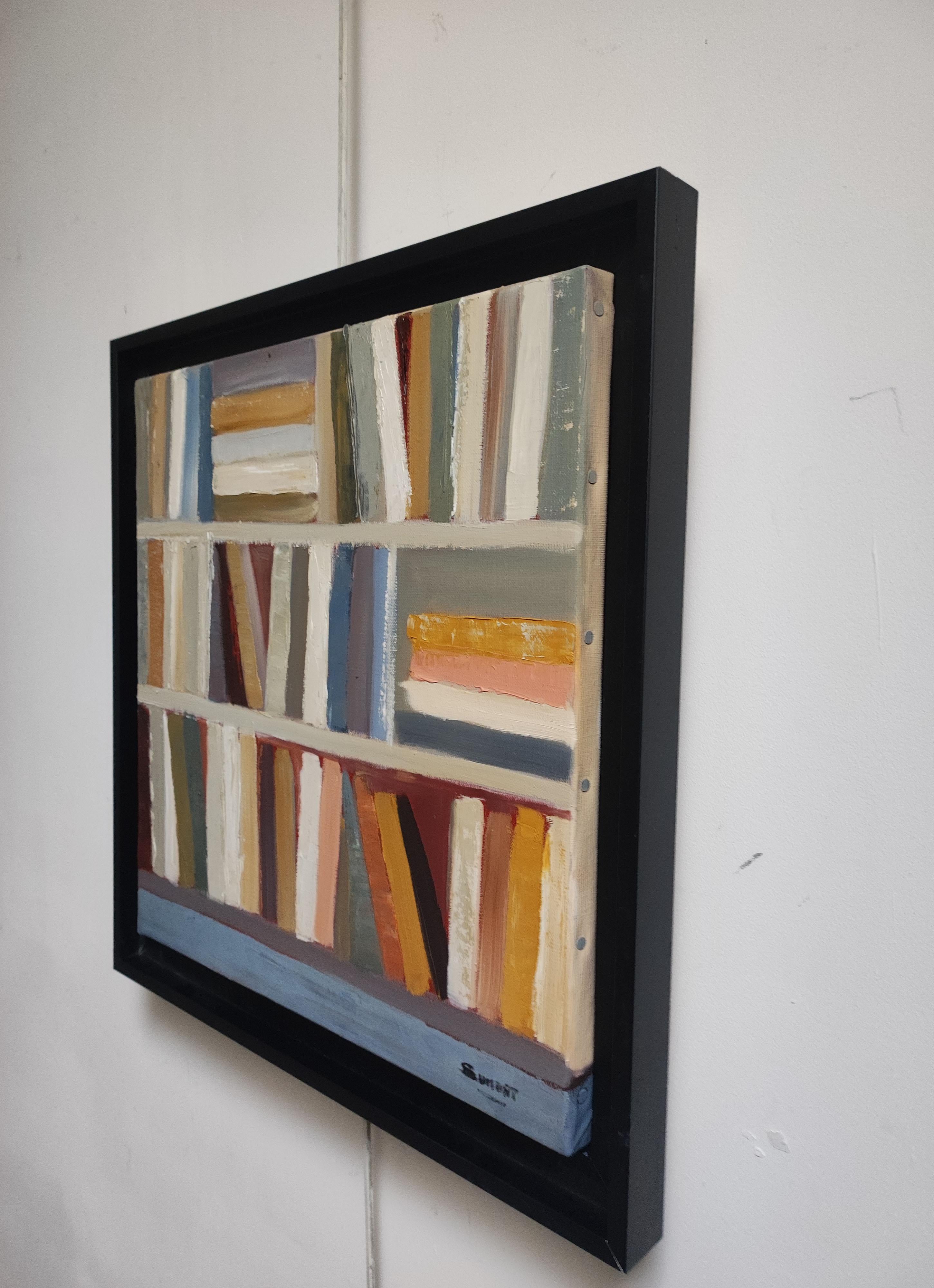 soave, biblioteca, astratto, colorato, olio su tela, espressionismo, geometrico, libro 7