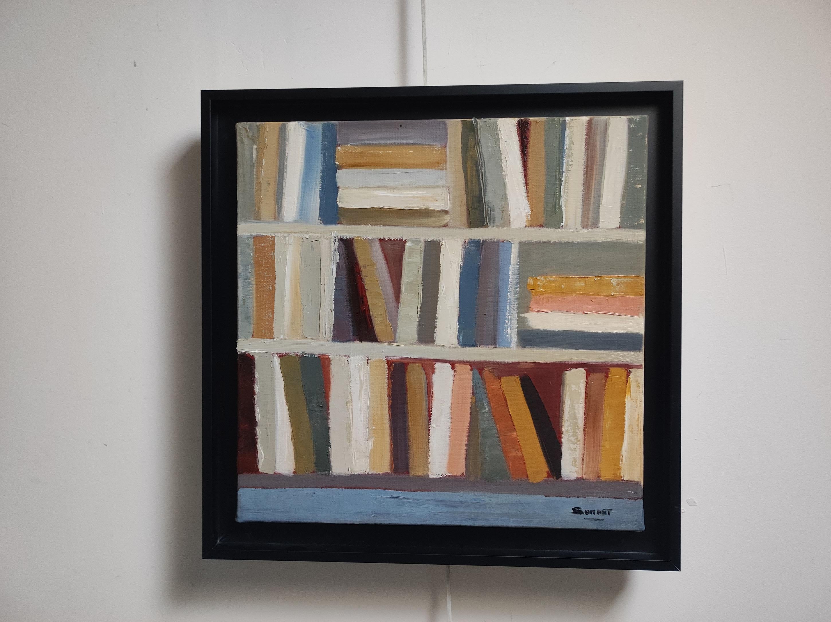soave, biblioteca, astratto, colorato, olio su tela, espressionismo, geometrico, libro 8