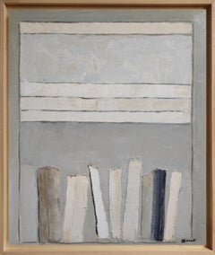 Sweetness, Abstract Library, colors, Geometric, Contemporary, Oil collage, Books