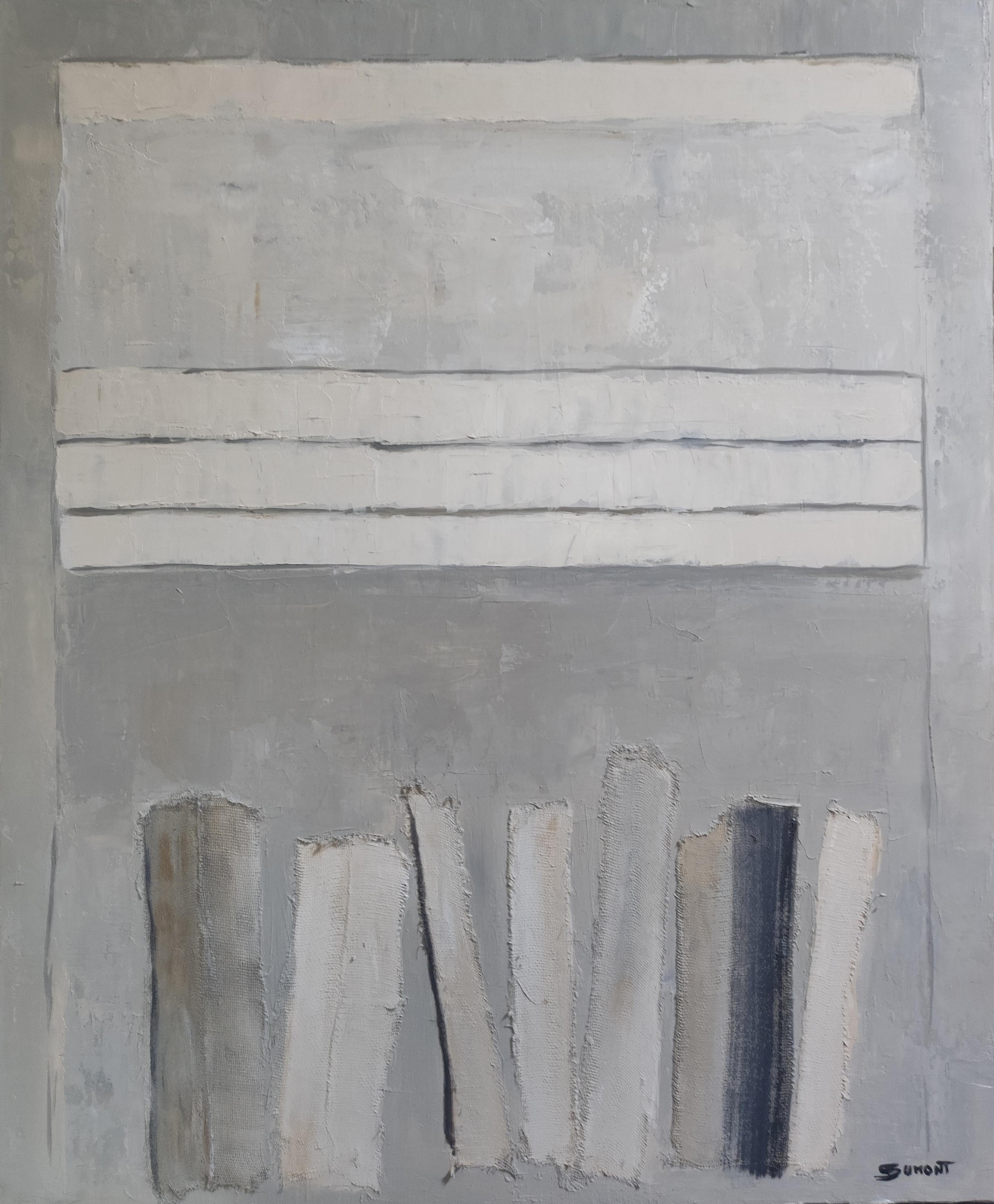 sweetness, abstract library, oil and collage on canvas, minimalism, contempory For Sale 1