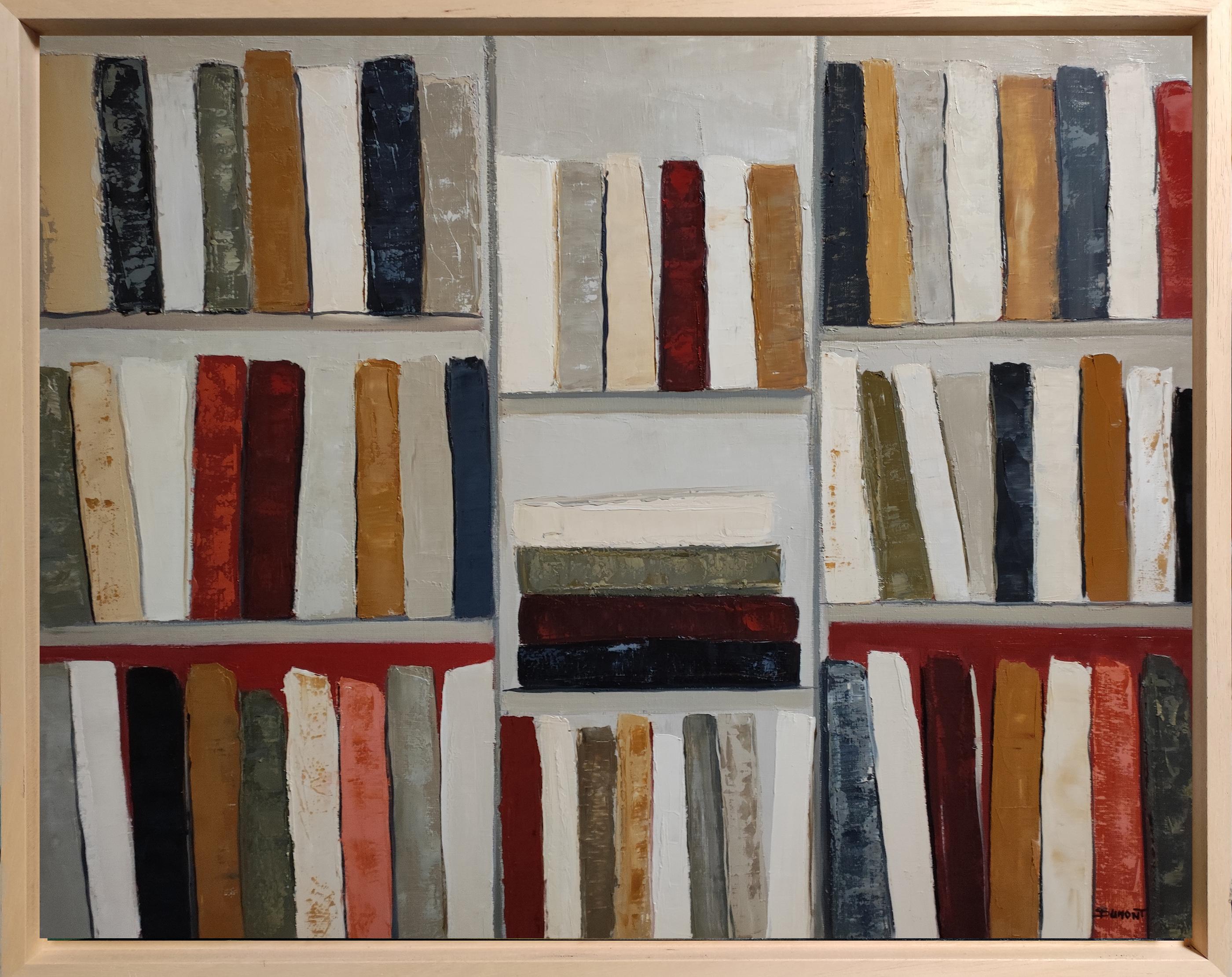 Syntaxe du livre, Contemporary  textured Oil on Canvas, Abstract, Geometric art