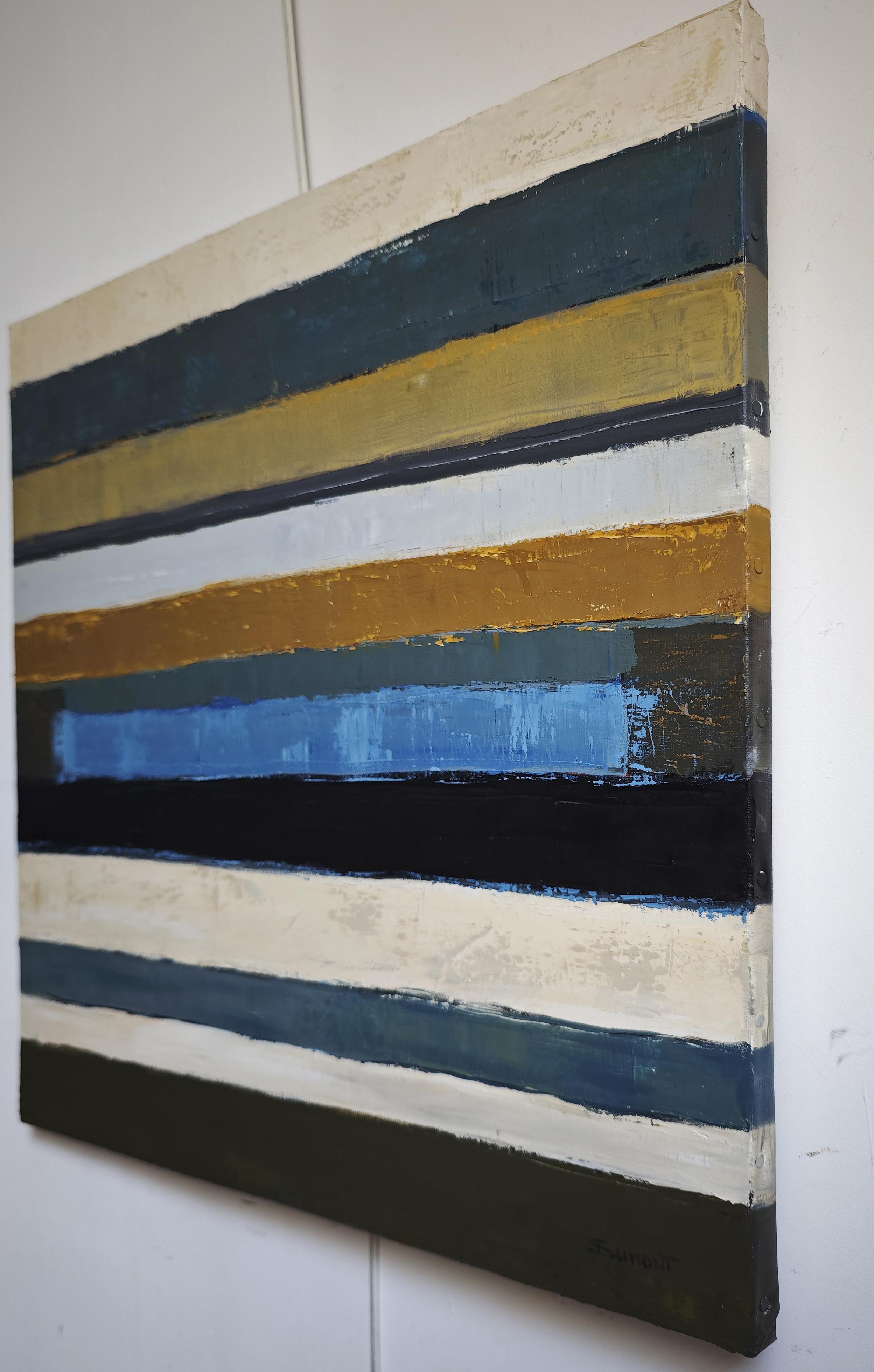 Temps mineral - Modern Abstract Landscape – Original Oil on Canvas For Sale 5