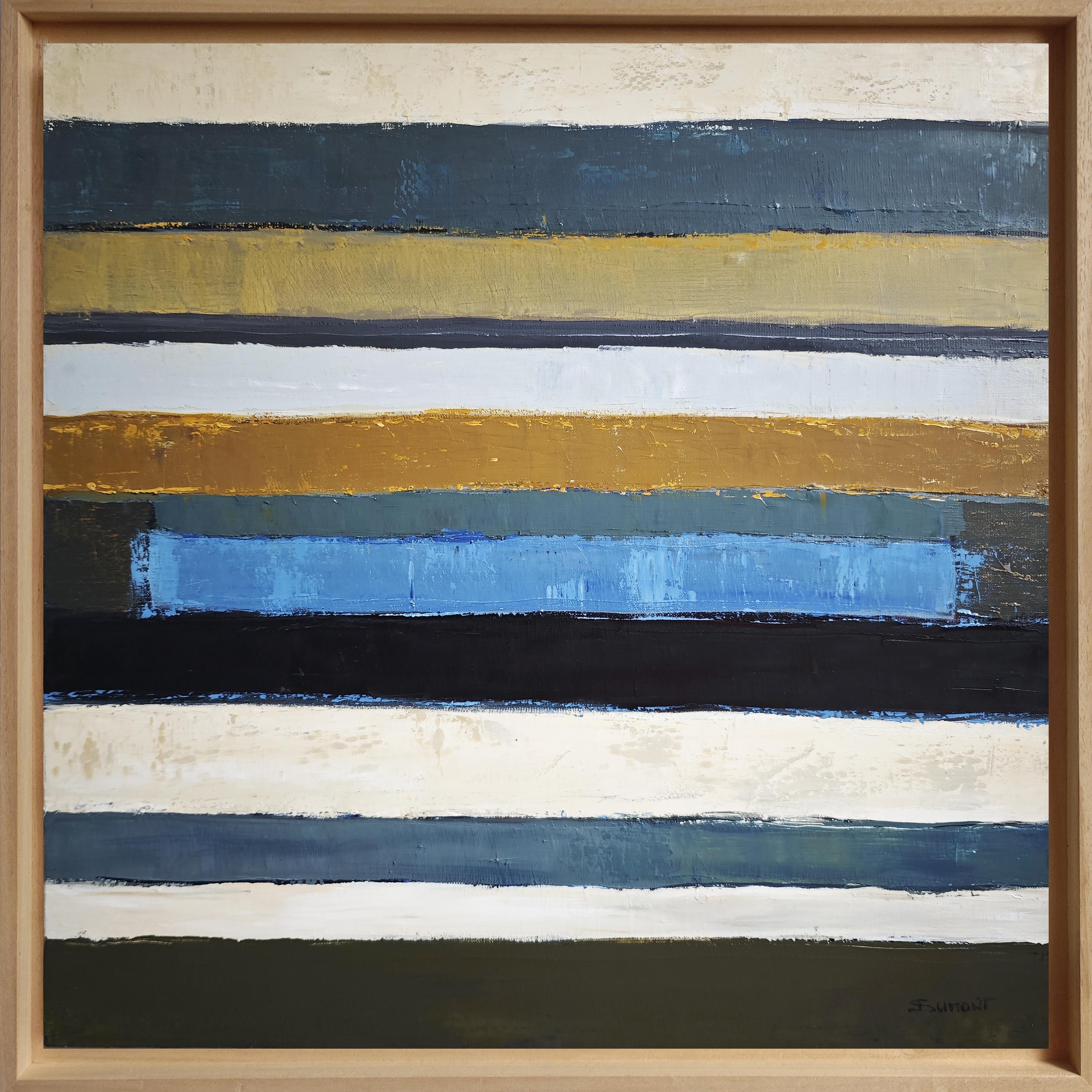 Temps mineral - Modern Abstract Landscape – Original Oil on Canvas - Painting by SOPHIE DUMONT