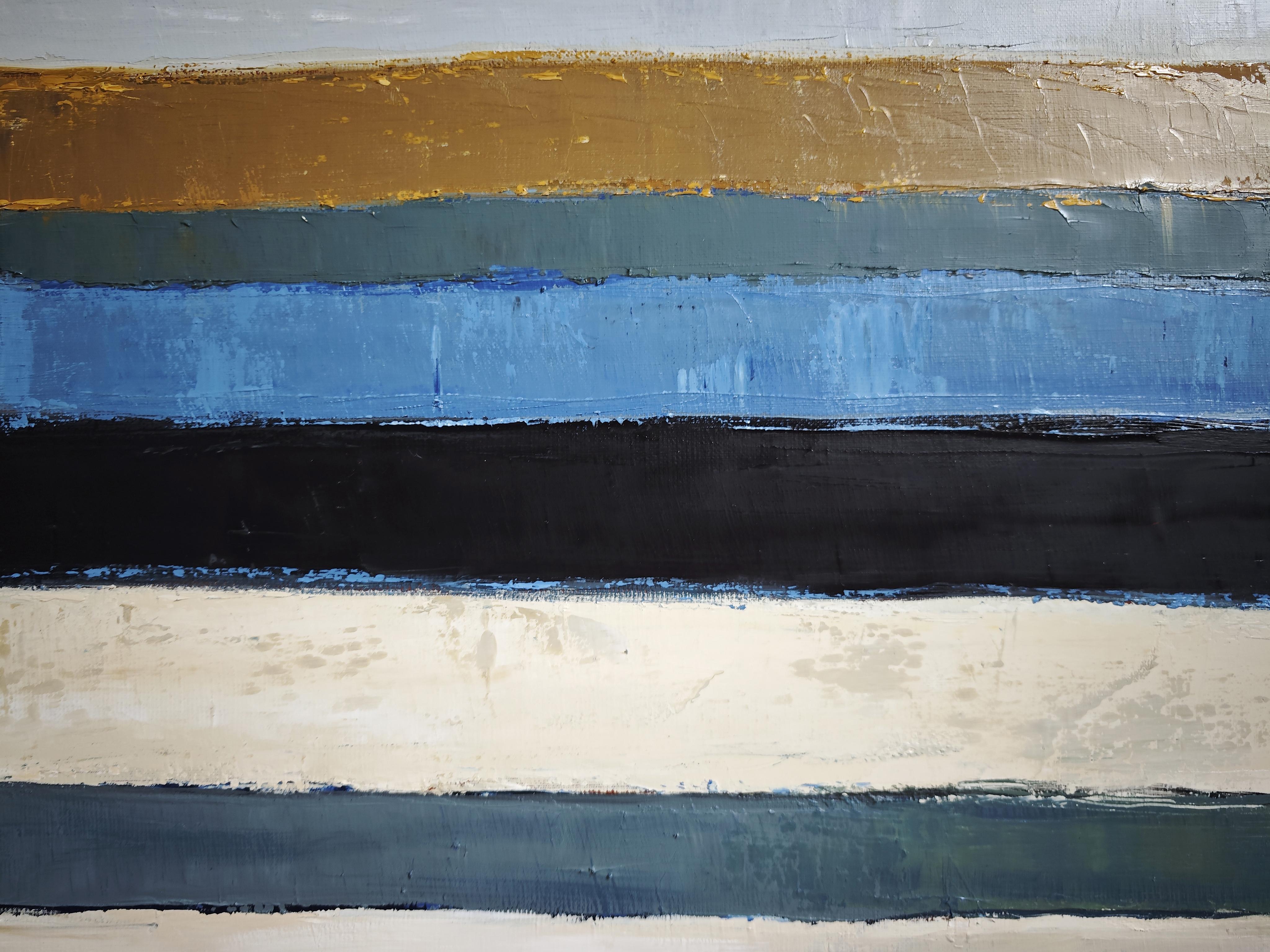 Temps mineral - Modern Abstract Landscape – Original Oil on Canvas For Sale 4