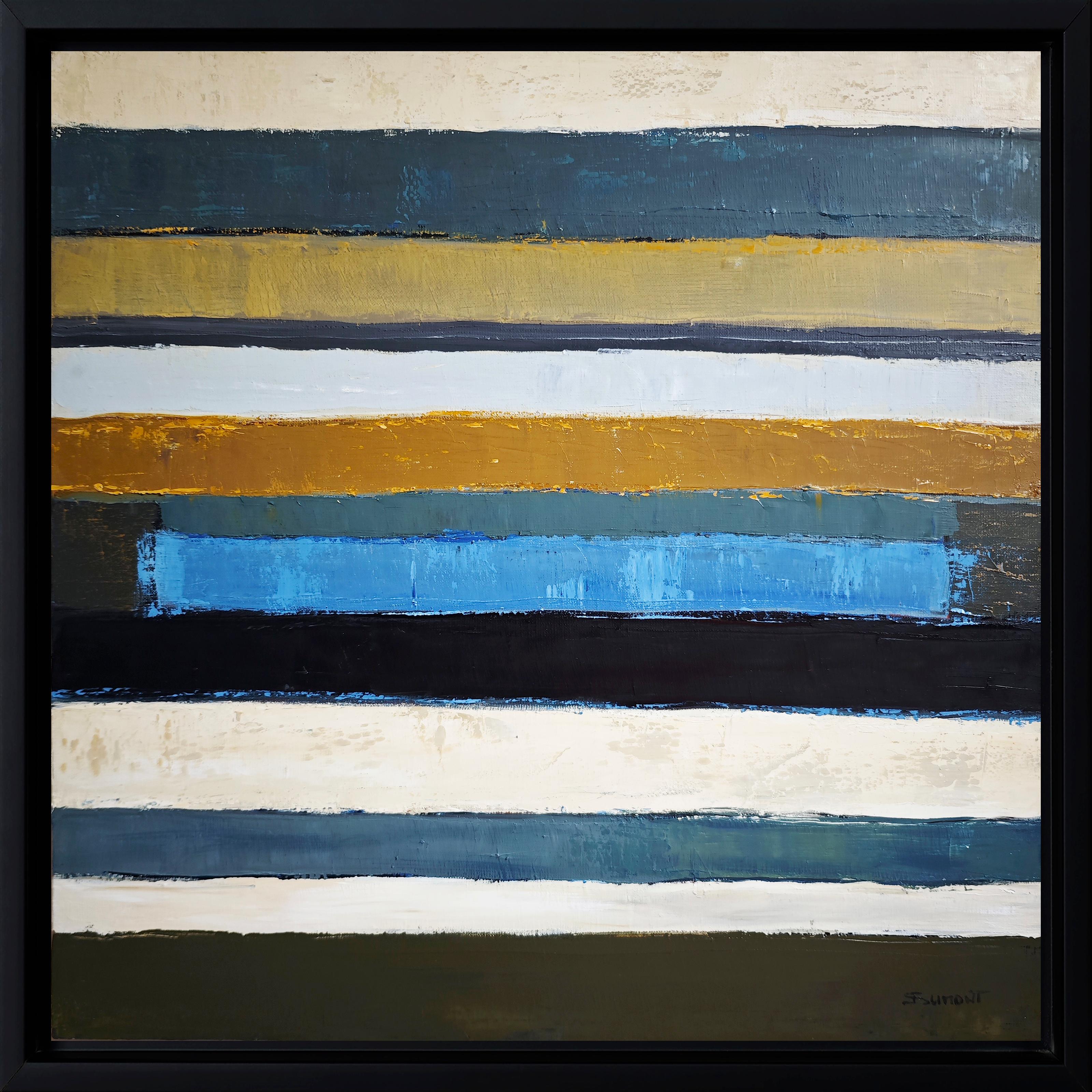 SOPHIE DUMONT Abstract Painting - Temps mineral - Modern Abstract Landscape – Original Oil on Canvas