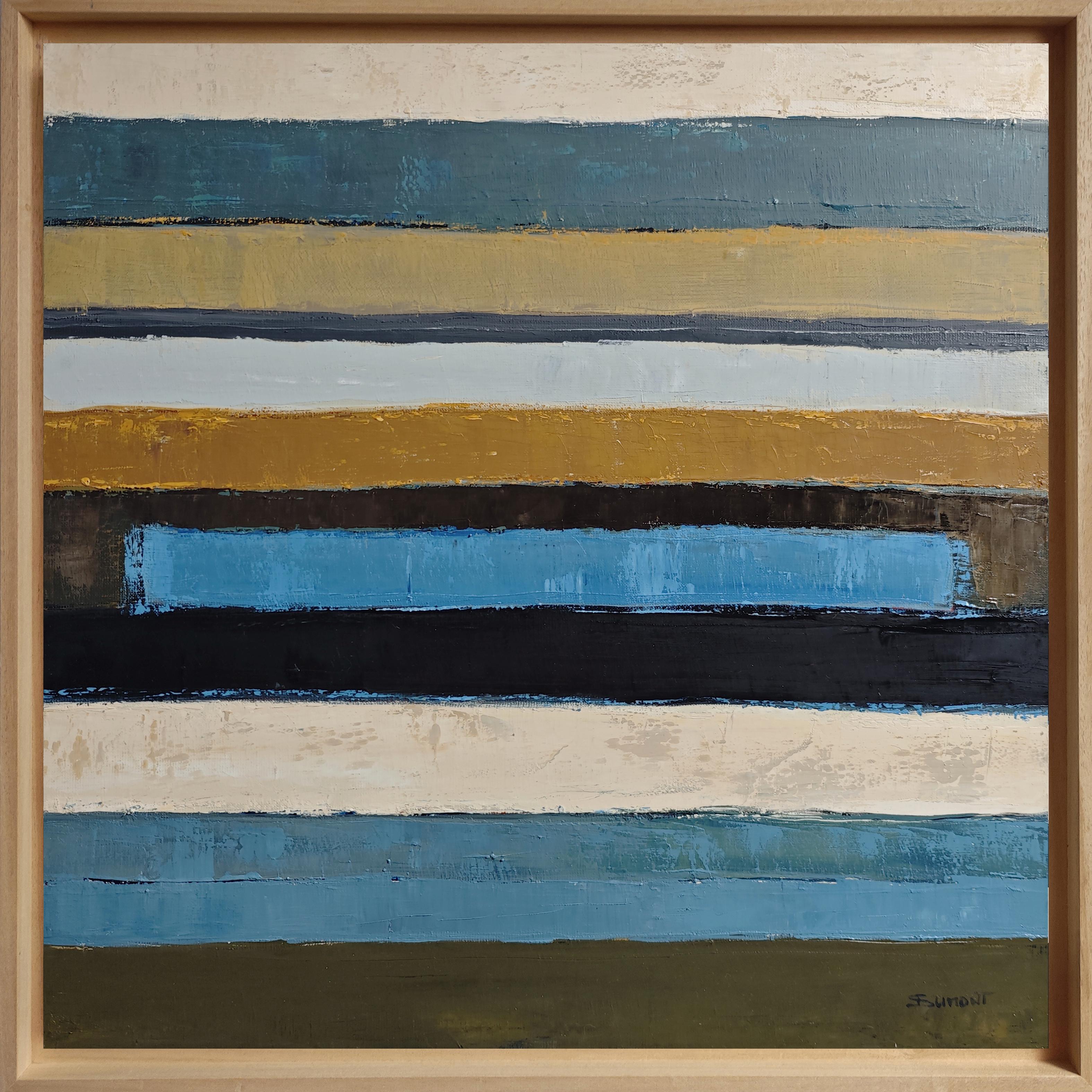 Temps mineral - Paisaje abstracto moderno - Óleo original sobre lienzo