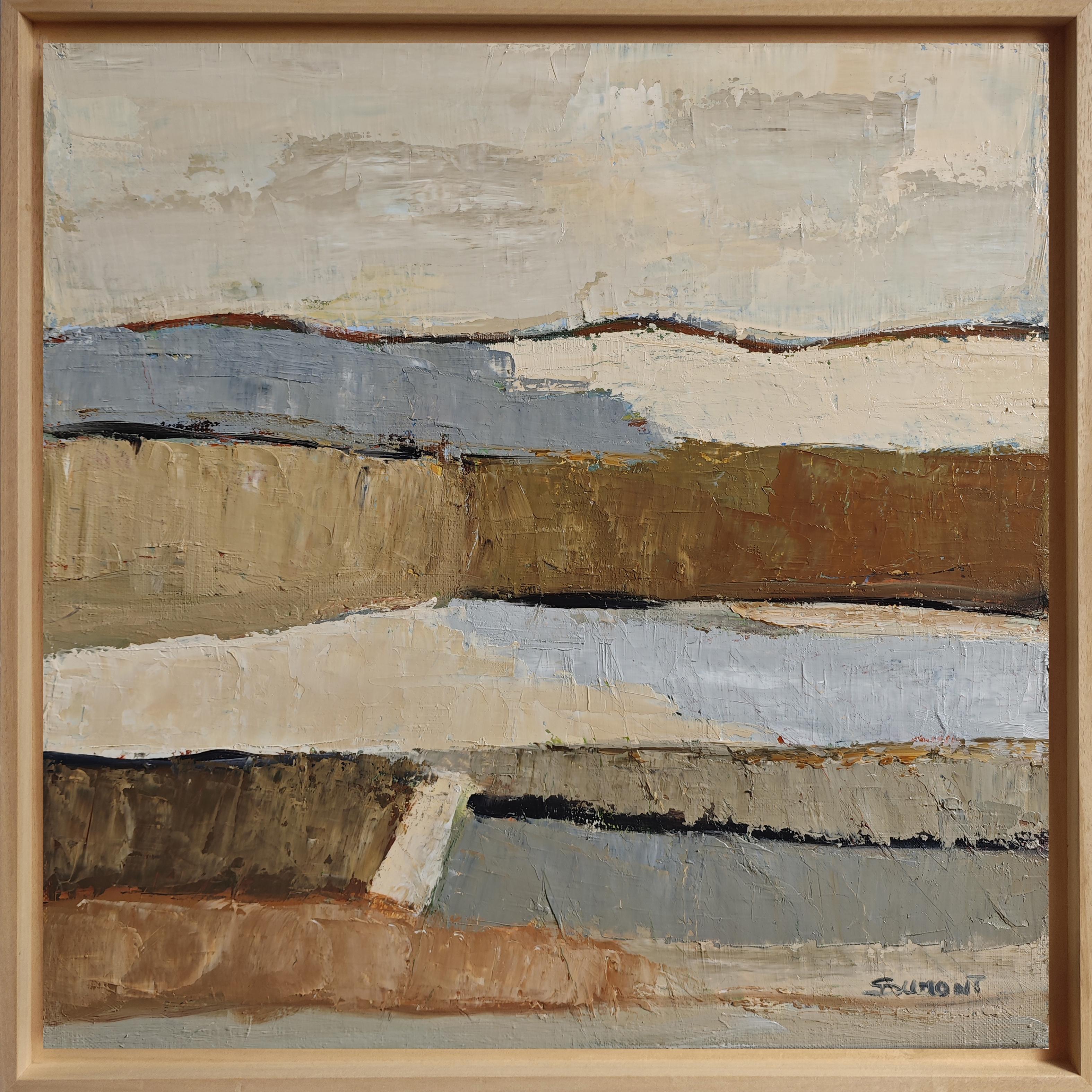 SOPHIE DUMONT Landscape Painting - Temps suspendu, Contemporary Abstract Painting by Sophie Dumont