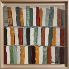 Tendance lecture, Abstract Library, Geometric, Contemporary, Oil, Books, green
