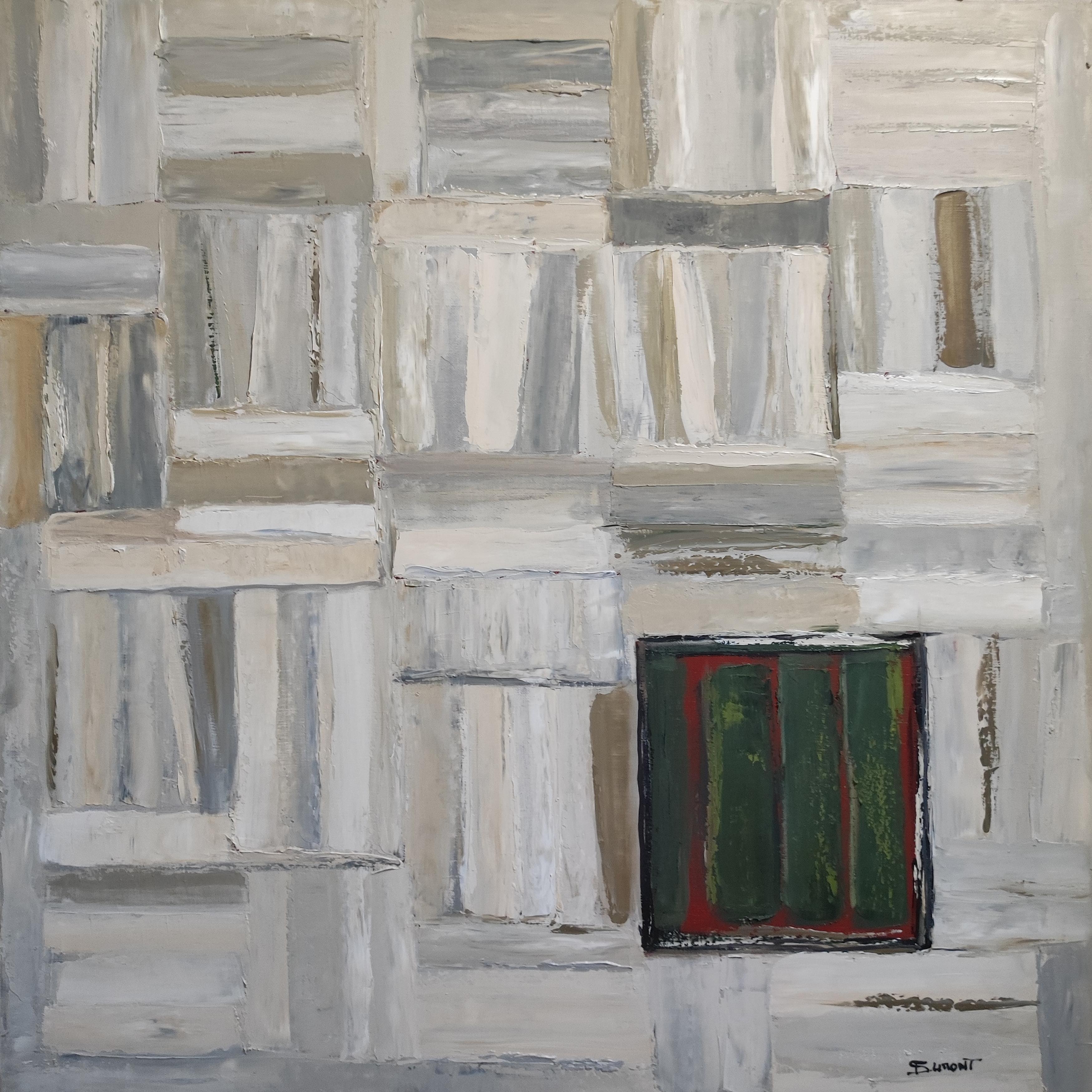 tendance, oil on canas, library, white, textured, impasto, modern, minimalism For Sale 6
