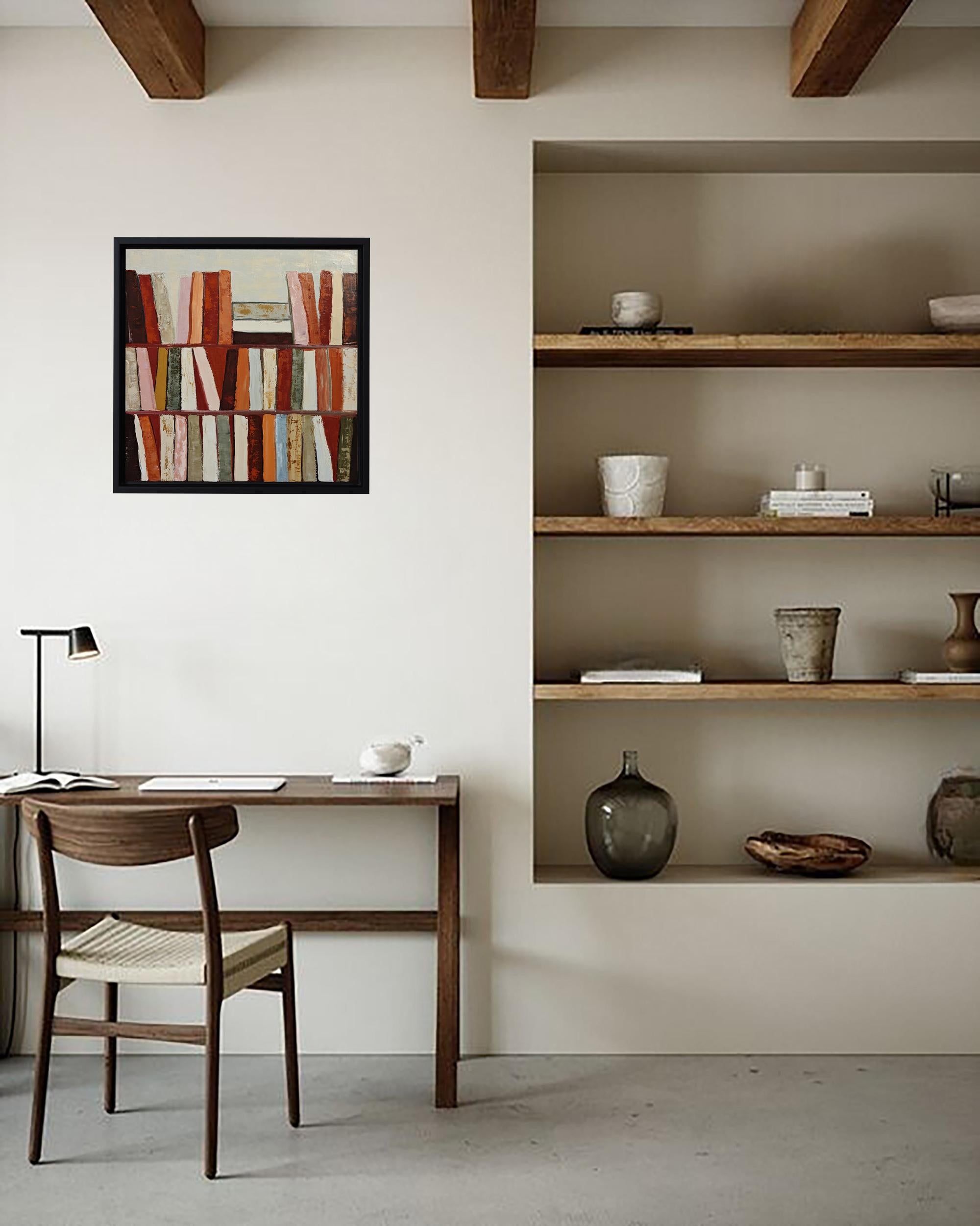 Terracotta Library– Original Textured Abstract , Oil Paint, Contemporary, French 7