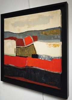Terres Ardentes – Abstract landscape, Oil Painting, Contemporary, Textured