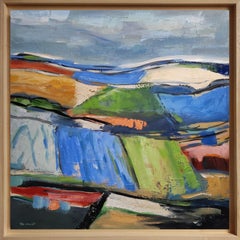 Terres colorées, óleo sobre lienzo, Abstracto, Paisaje, expresionismo, colorido