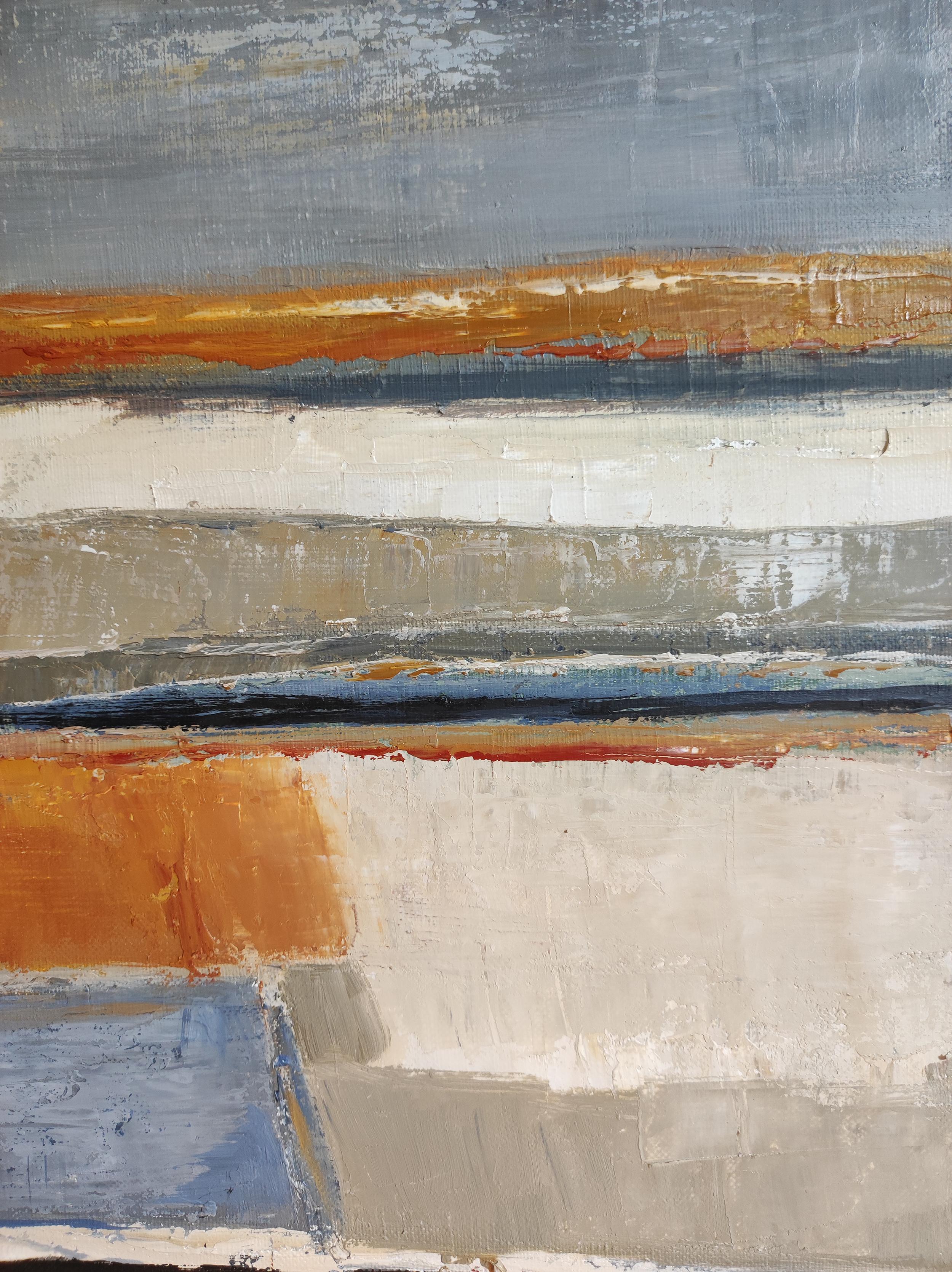 Terres d'argile, paesaggio, olio su tela, espressionismo, contemporaneo, texture in vendita 3