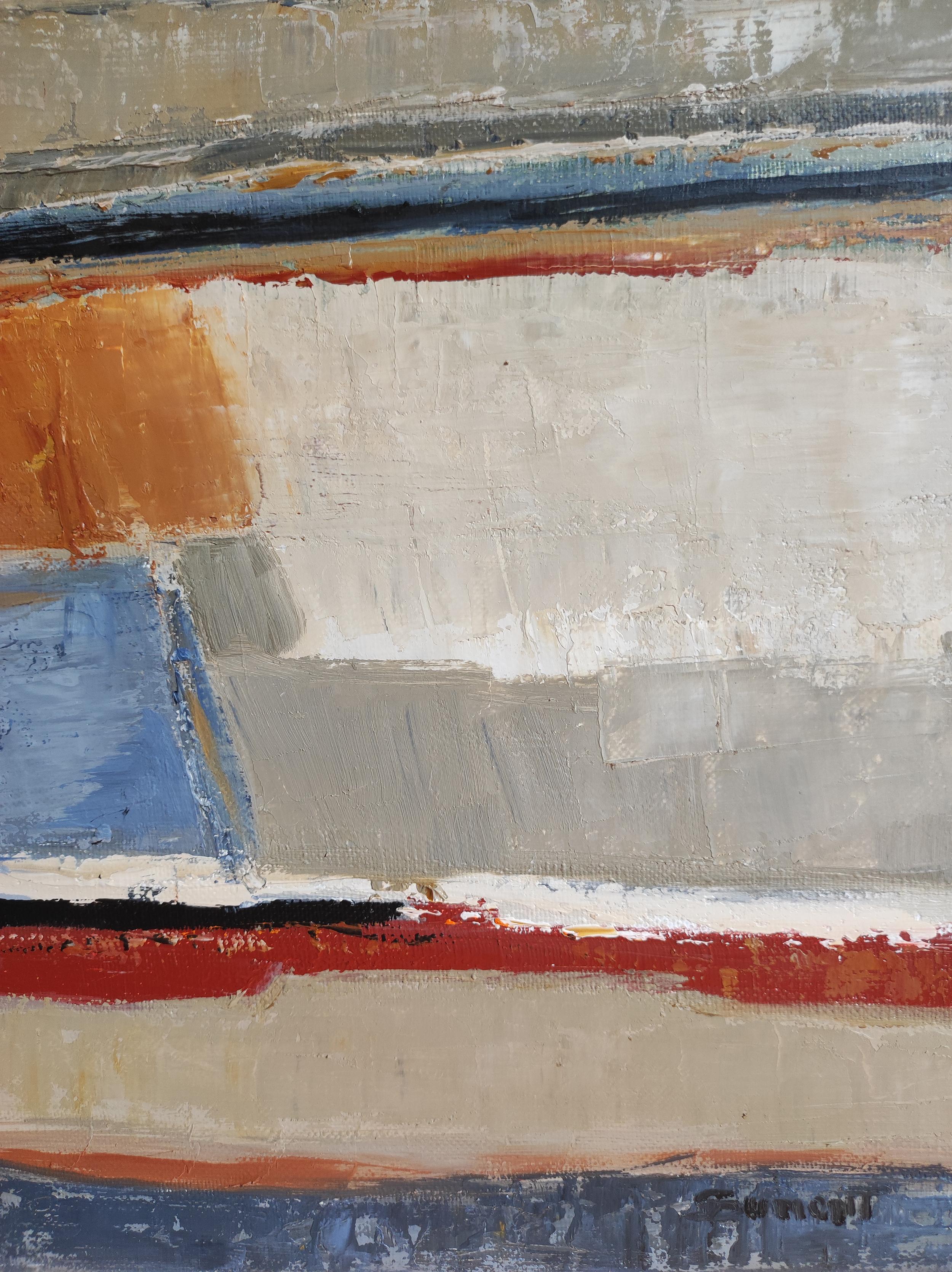Terres d'argile, paesaggio, olio su tela, espressionismo, contemporaneo, texture in vendita 4