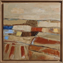 „Terres d’eclaircie“, abstrakte Landschaft, zeitgenössisches Ölgemälde, gerahmt, 2026