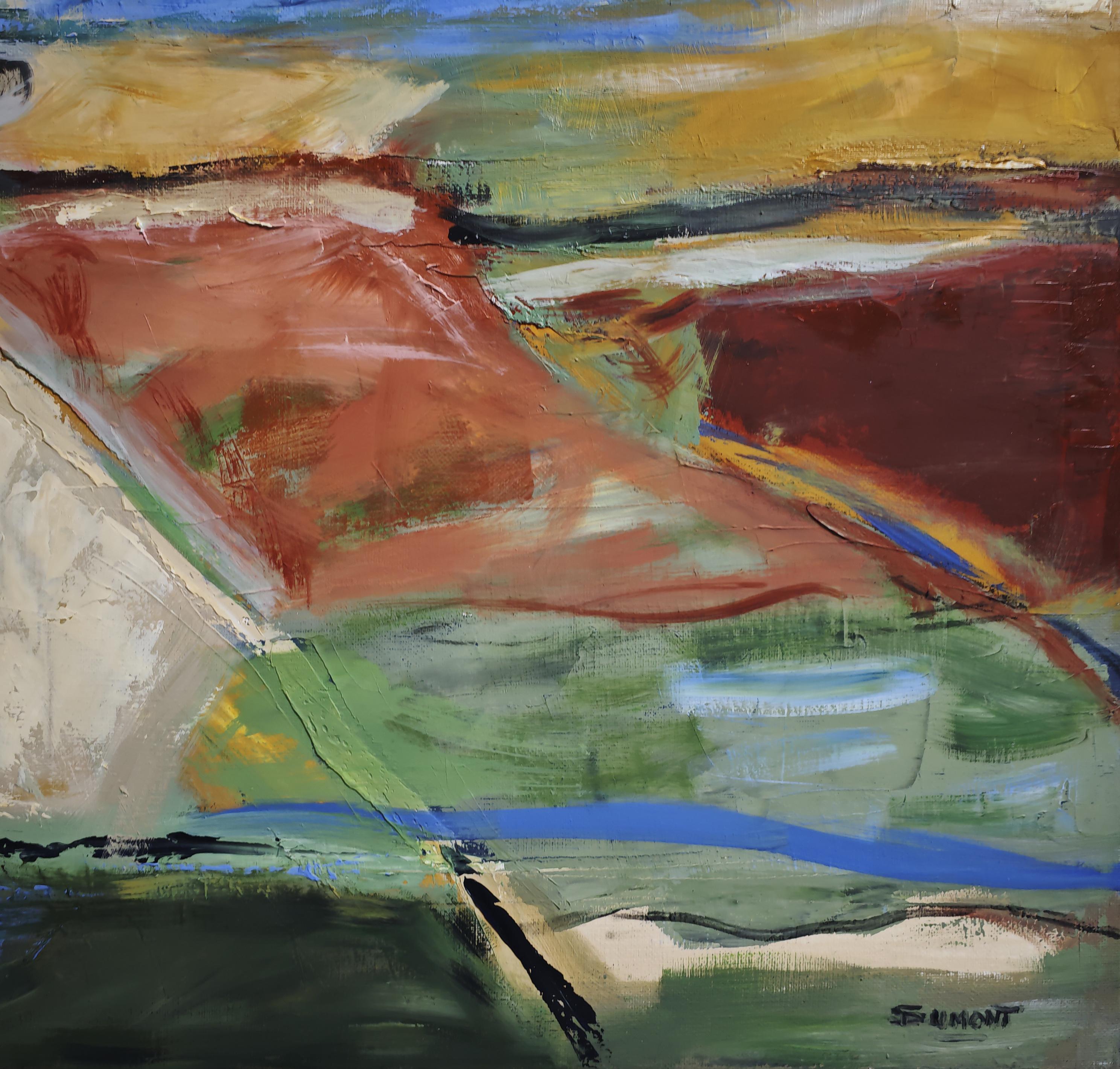 Paesaggio cromatico -Terres fauves,  Astratto, olio su tela, espressionista in vendita 5