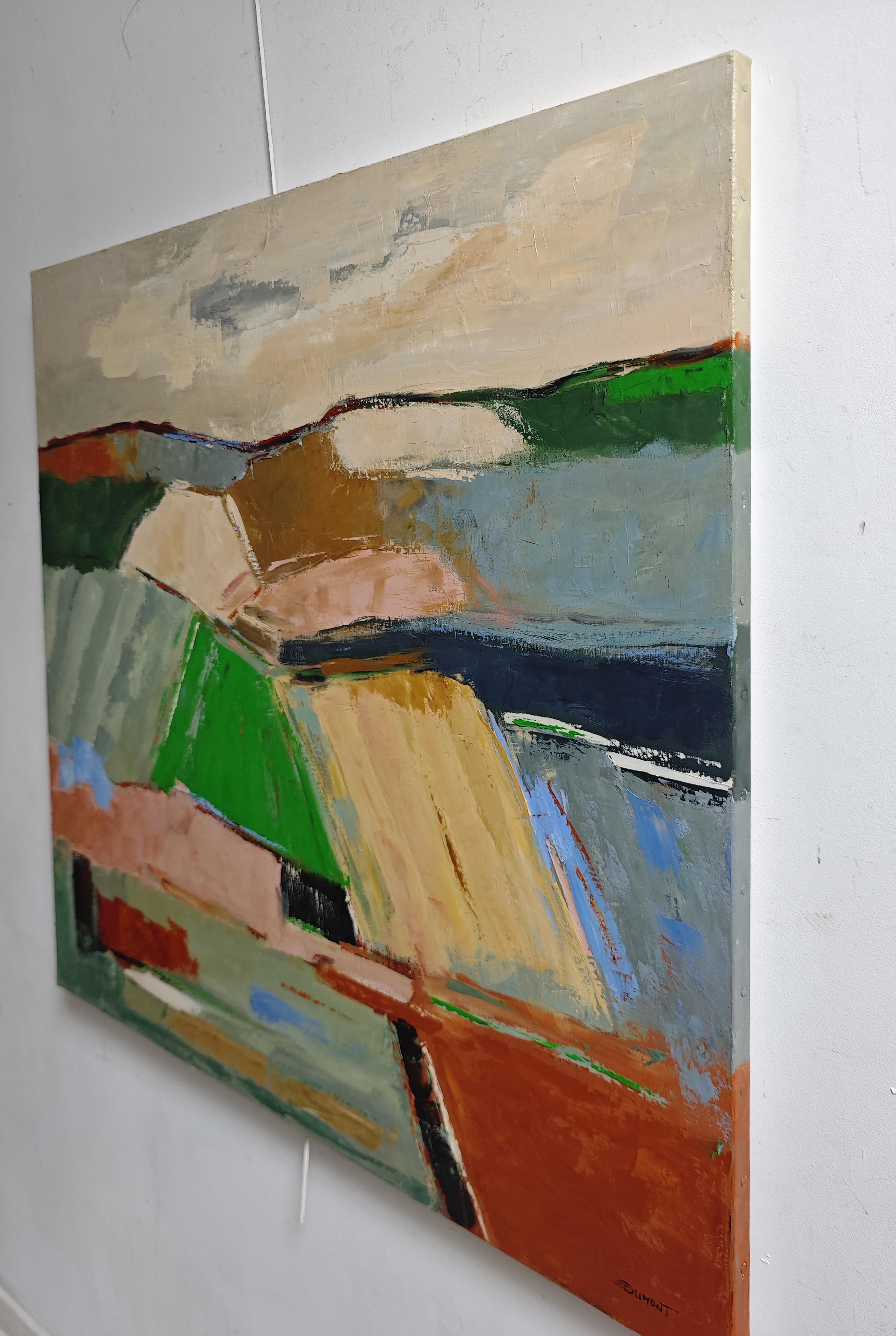 Territoires en mouvement,  Paysage abstrait Expressionnisme, Huile, Art contemporain - Painting de SOPHIE DUMONT