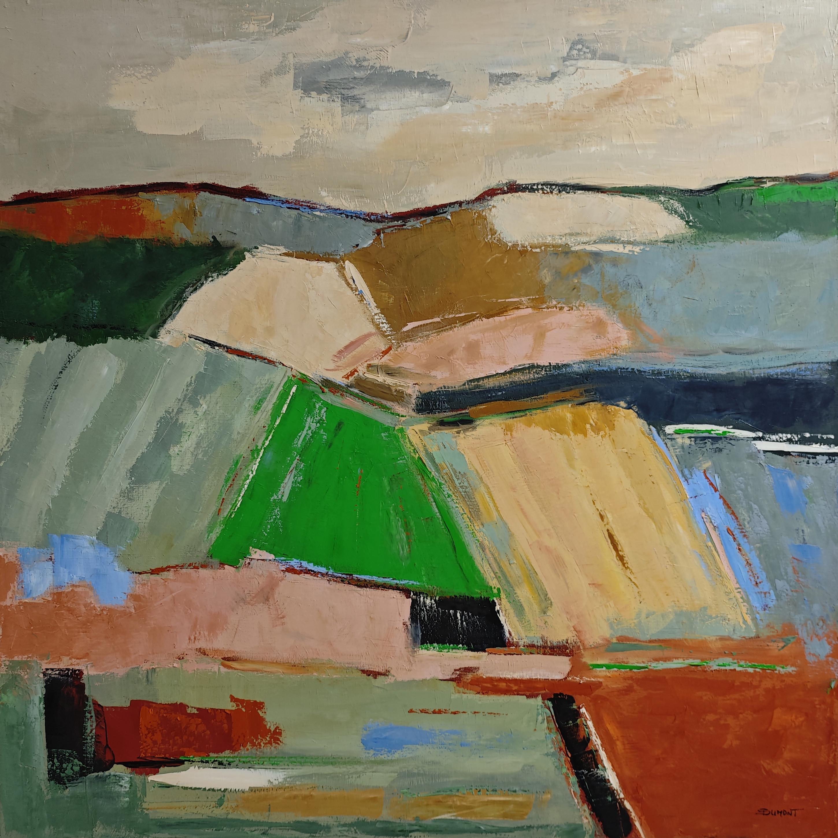 Territoires en mouvement,  Paysage abstrait Expressionnisme, Huile, Art contemporain - Contemporain Painting par SOPHIE DUMONT