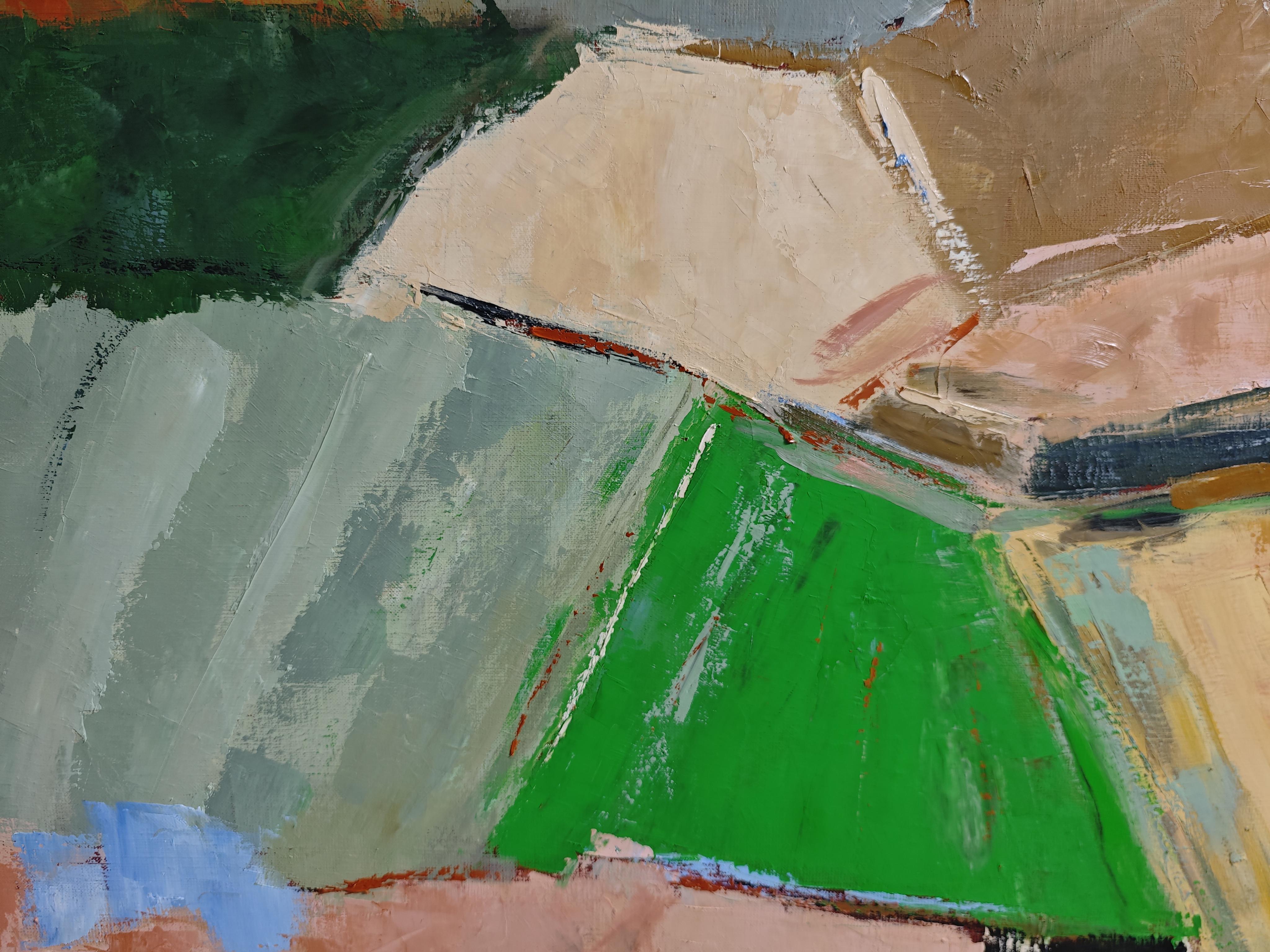 Territoires en mouvement,  Paysage abstrait Expressionnisme, Huile, Art contemporain en vente 2