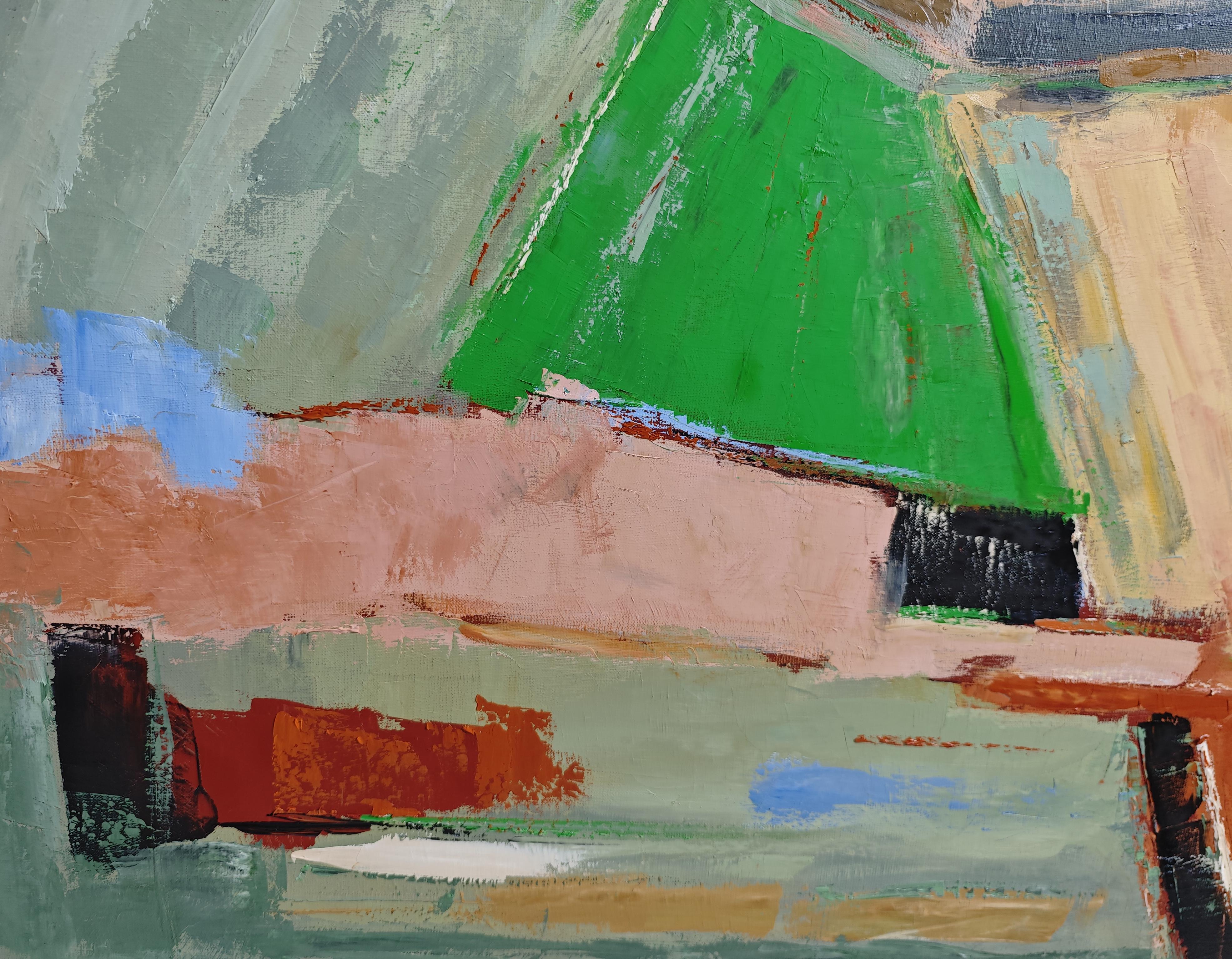 Territoires en mouvement,  Paysage abstrait Expressionnisme, Huile, Art contemporain en vente 3