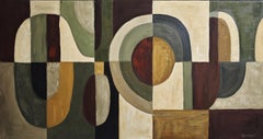 The Arches of Time, Large Abstract Geometric, Contemporary, Modern oil on canvas