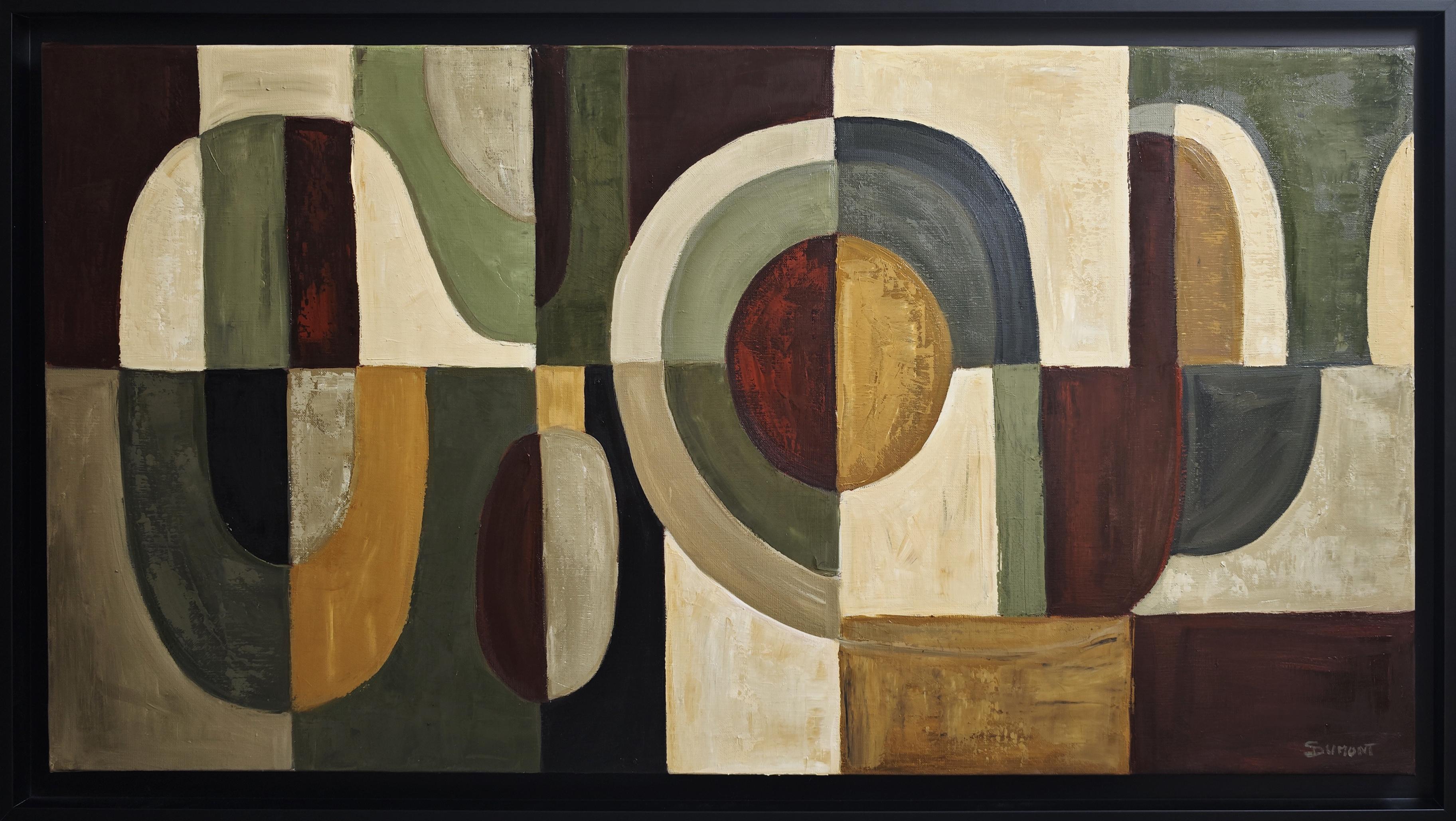The Arches of Time, Large Abstract Geometric, Contemporary, Modern oil on canvas