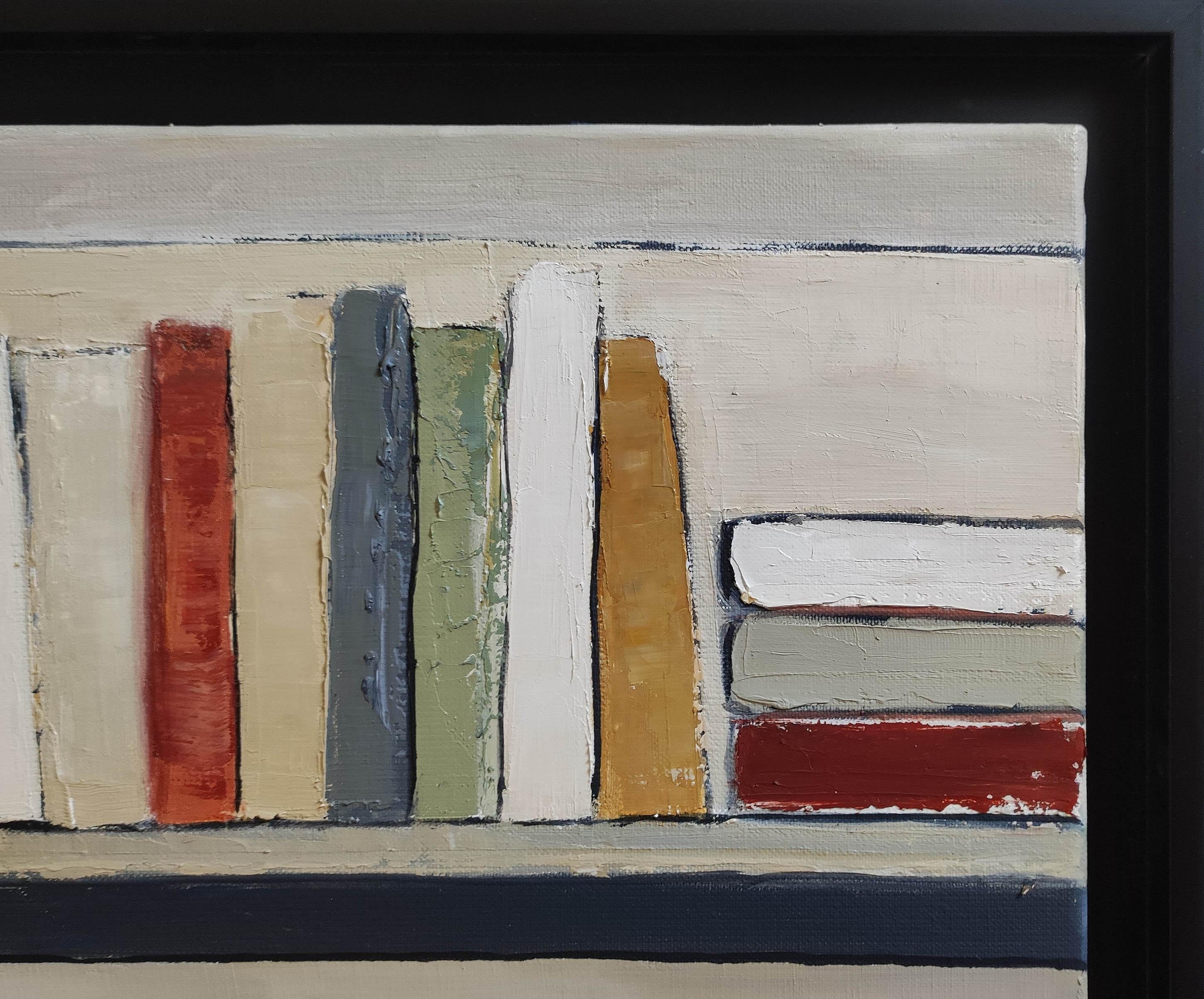El arte de los libros, Biblioteca abstracta, Óleo sobre lienzo, Geométrico, Moderno, Minimalismo 8