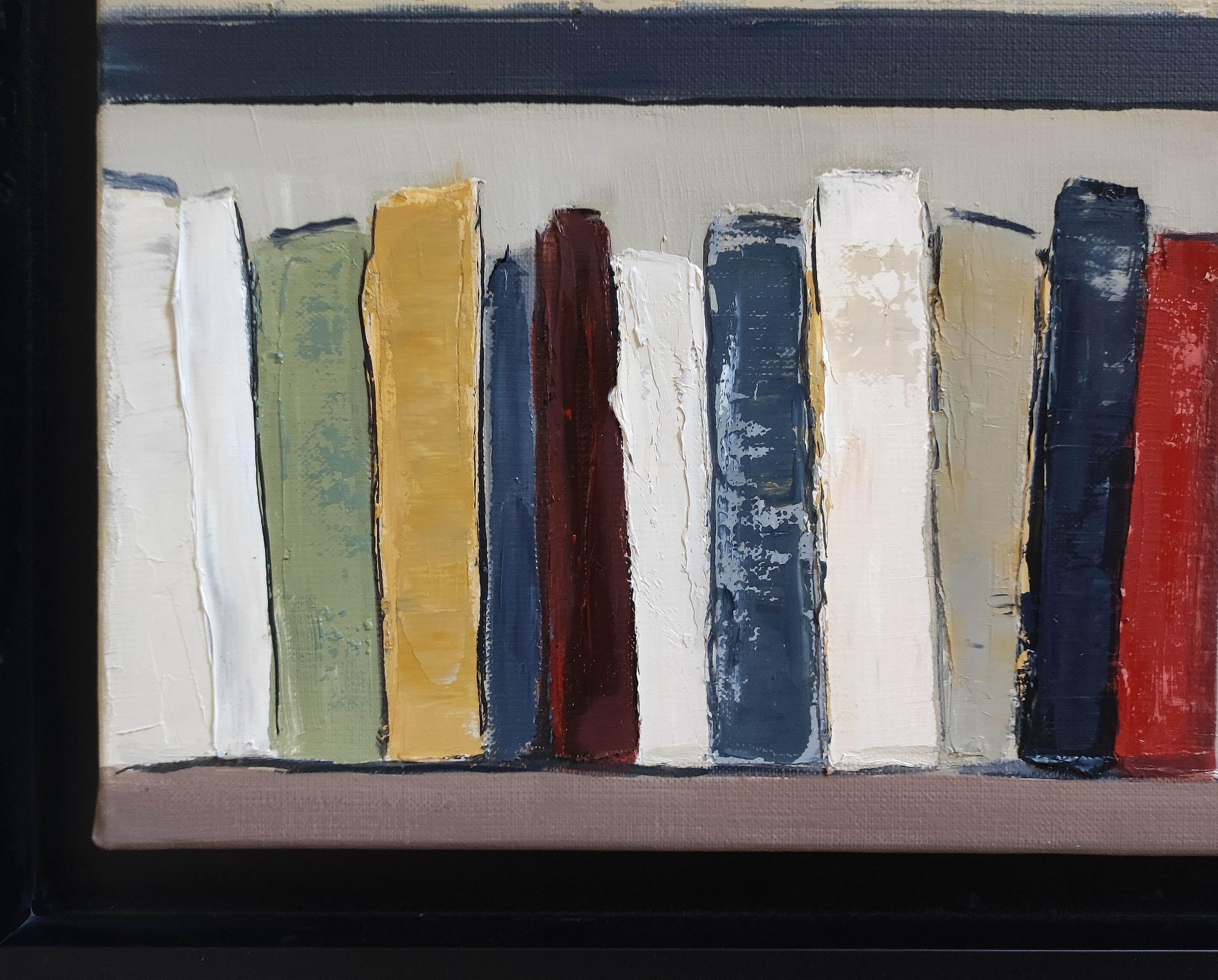El arte de los libros, Biblioteca abstracta, Óleo sobre lienzo, Geométrico, Moderno, Minimalismo 9