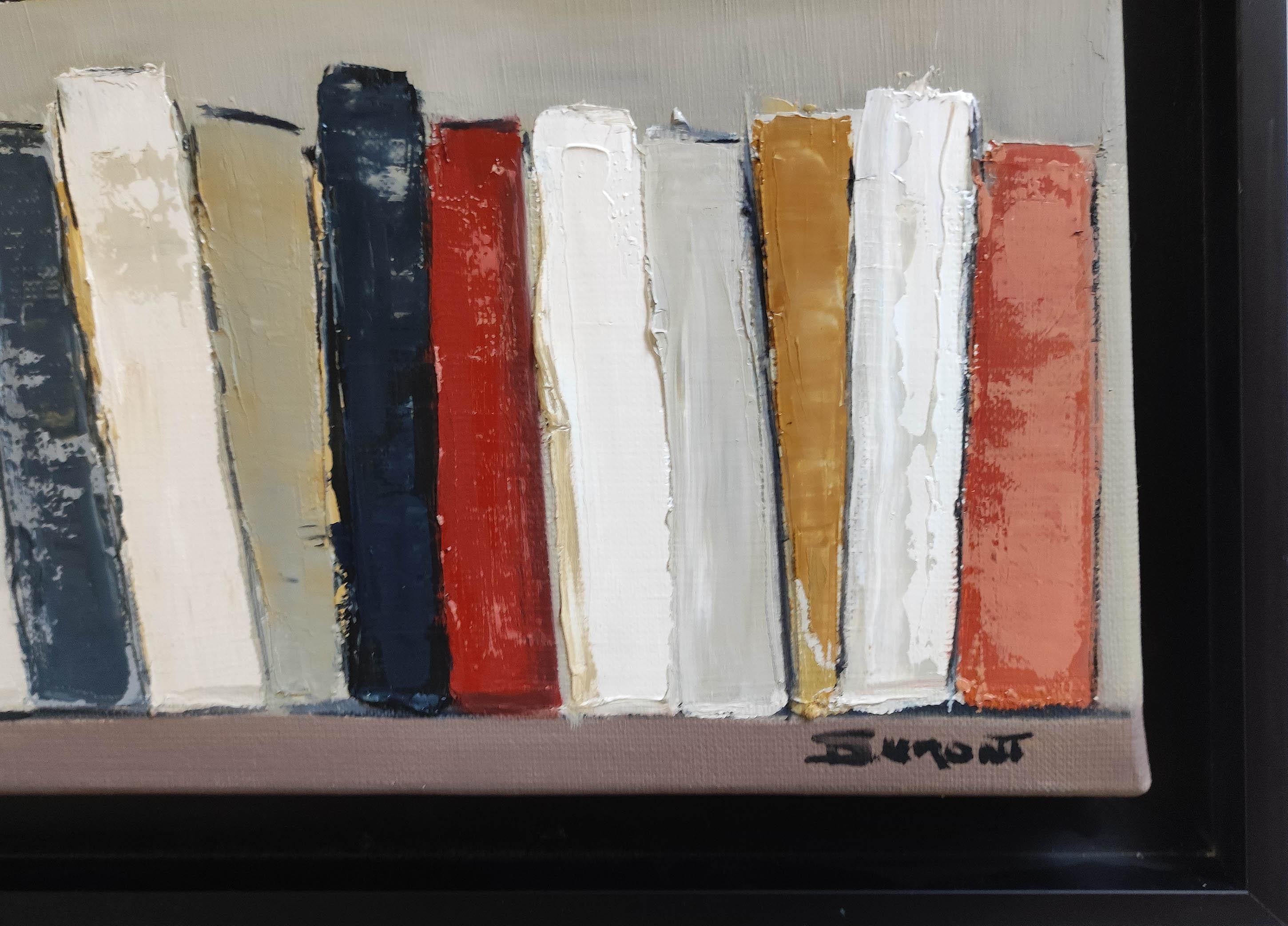 El arte de los libros, Biblioteca abstracta, Óleo sobre lienzo, Geométrico, Moderno, Minimalismo 10
