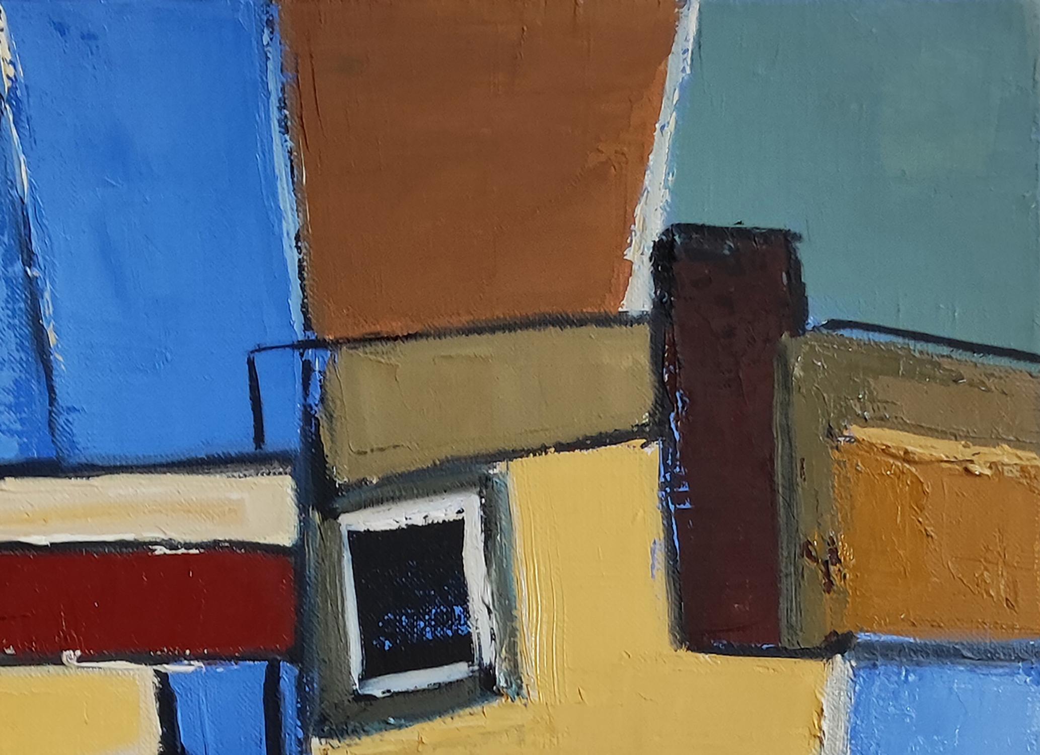 The Prism Studio , Blu Astratto, Contemporaneo, Olio su tela Minimalismo, Francese in vendita 1