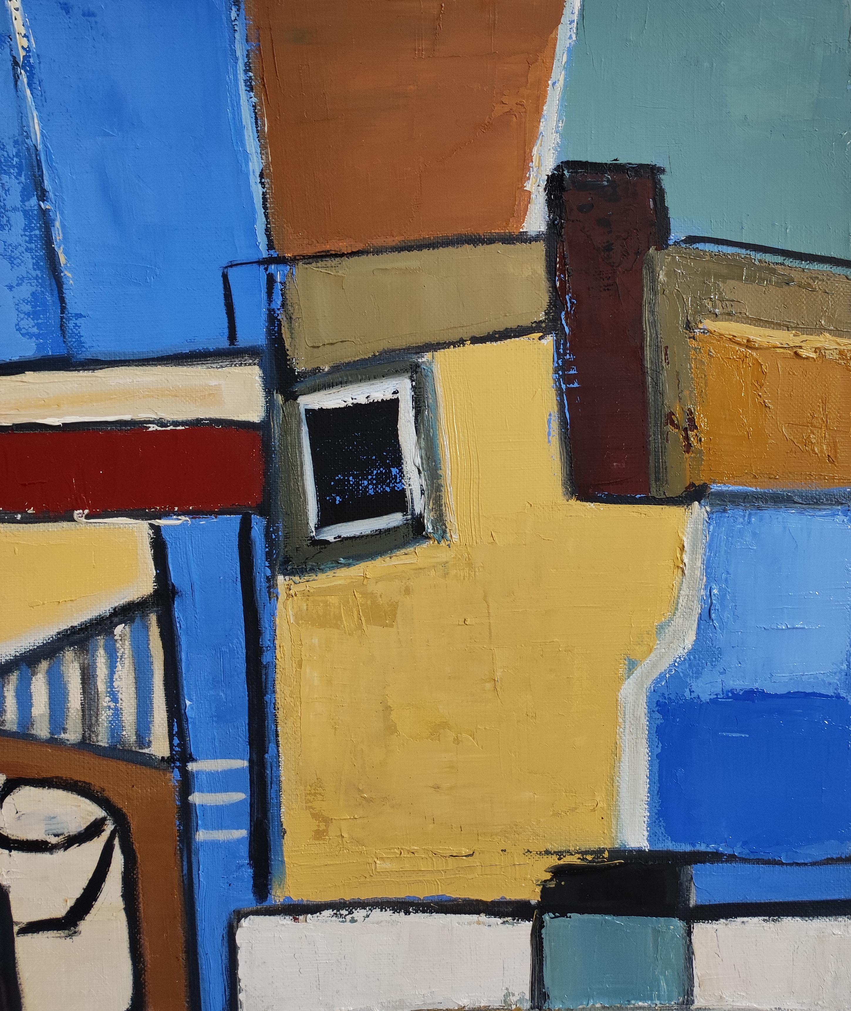 The Prism Studio , Blu Astratto, Contemporaneo, Olio su tela Minimalismo, Francese in vendita 3