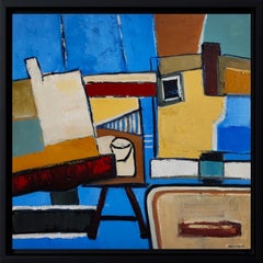 The Prism Studio , Blu Astratto, Contemporaneo, Olio su tela Minimalismo, Francese