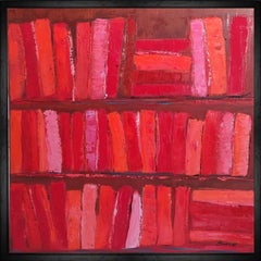 THE RED BOOKS, abstrait minimalisme, rouge serie des bibliotheques