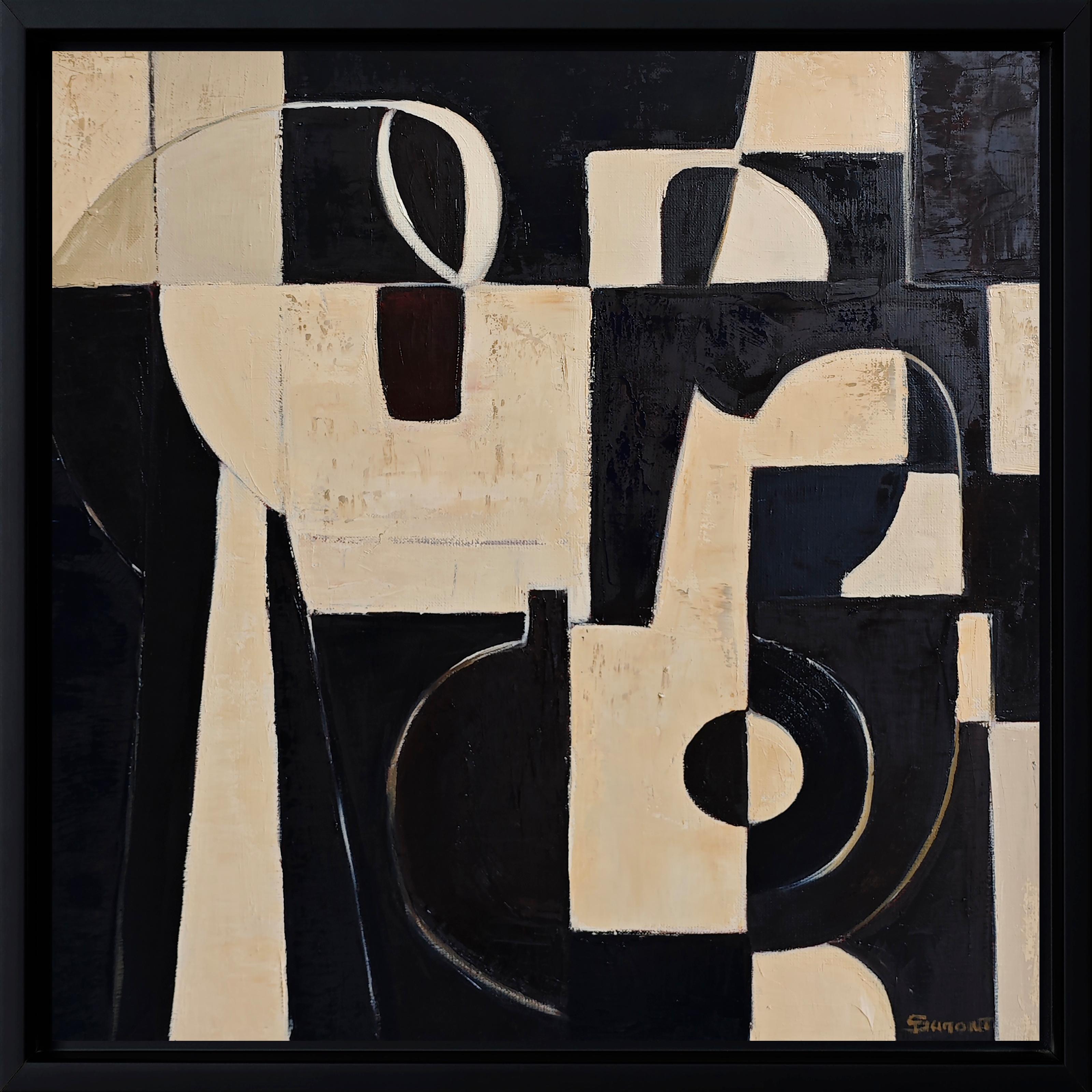 « The Shadow Within », peinture géométrique abstraite contemporaine de Sophie DUMONT