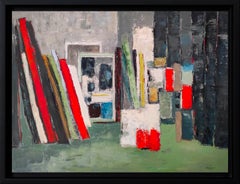 Lo studio, Verde e rosso Astratto, Geometrico, Pittura ad olio, Espressionismo