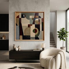 Tipping Point, Contemporary Large Abstract Oil Painting, 42x42 in