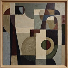 Tipping Point, Contemporary Large Abstract Oil Painting, 42x42 in