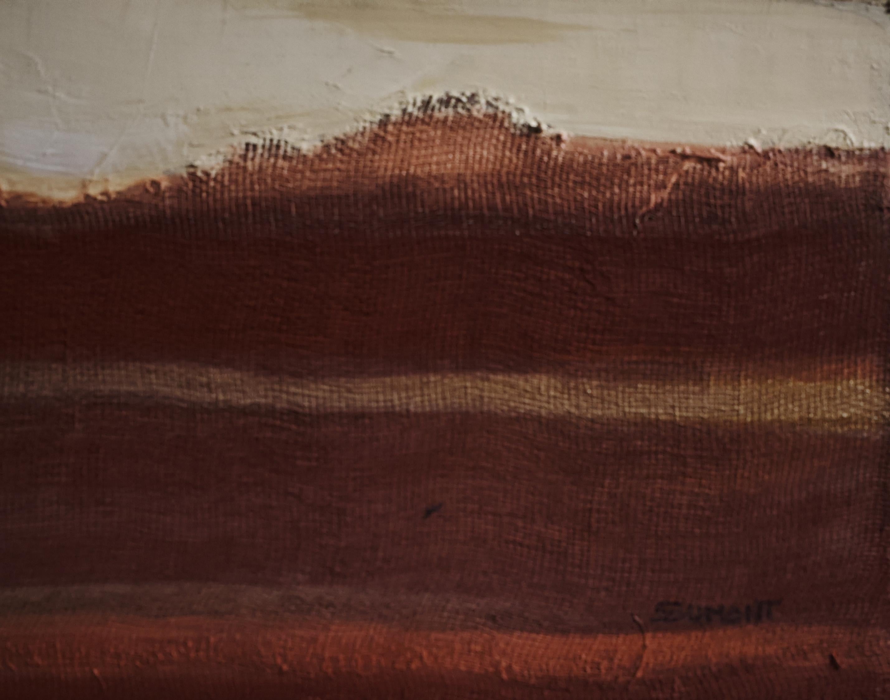 Spuren Öl und Collage Expressionismus, Landschaft, Französisch, Abstrakt, Minimalismus im Angebot 5