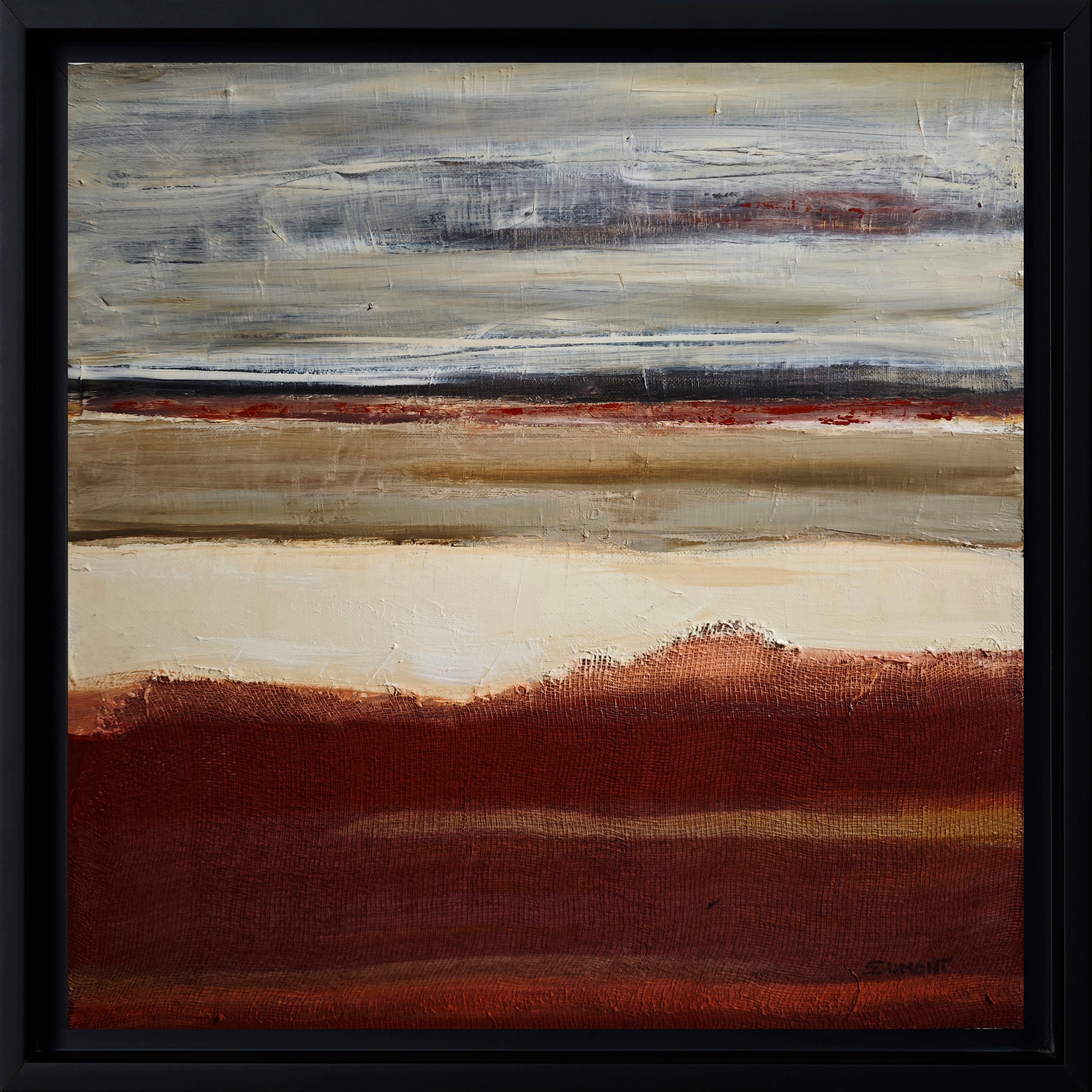 Spuren Öl und Collage Expressionismus, Landschaft, Französisch, Abstrakt, Minimalismus (Abstrakter Expressionismus), Painting, von SOPHIE DUMONT