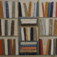 Trames de lecture - Moderne abstrakte Malerei, Geometrisch, Original Öl auf Leinwand