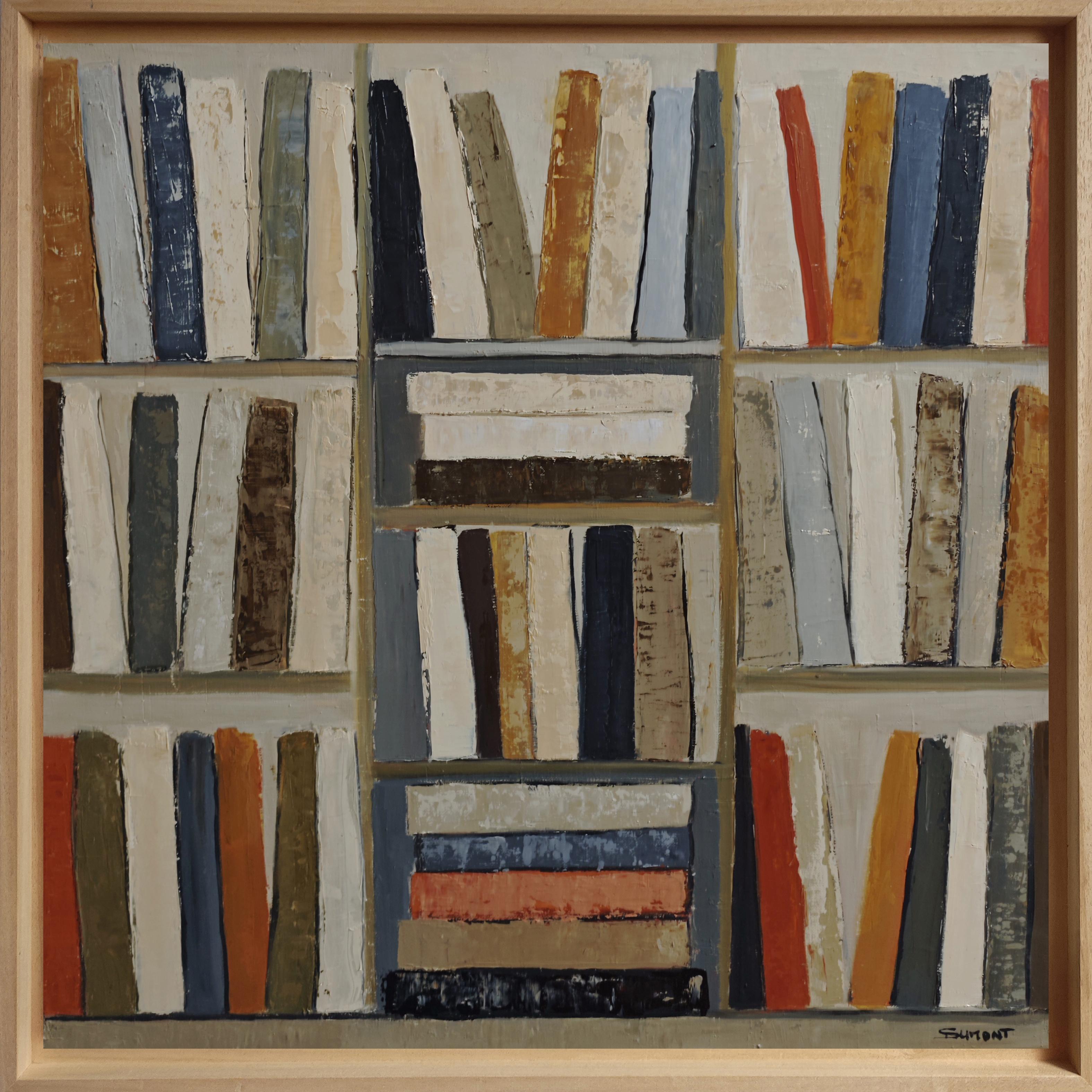 Trames de lecture - Moderne abstrakte Malerei, Geometrisch, Original Öl auf Leinwand