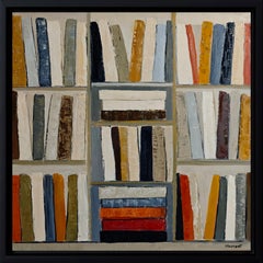 Trames de lecture - Moderne abstrakte Malerei, Geometrisch, Original Öl auf Leinwand