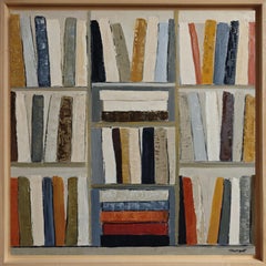 Trames de lecture - Modern Abstract painting, Geometric, Original Oil on Canvas